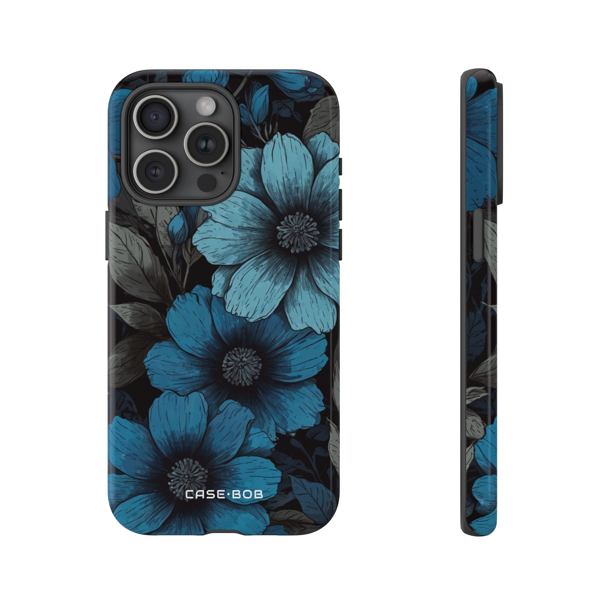 Blue Petal Radiance iPhone 15 Pro Max Case - Tough