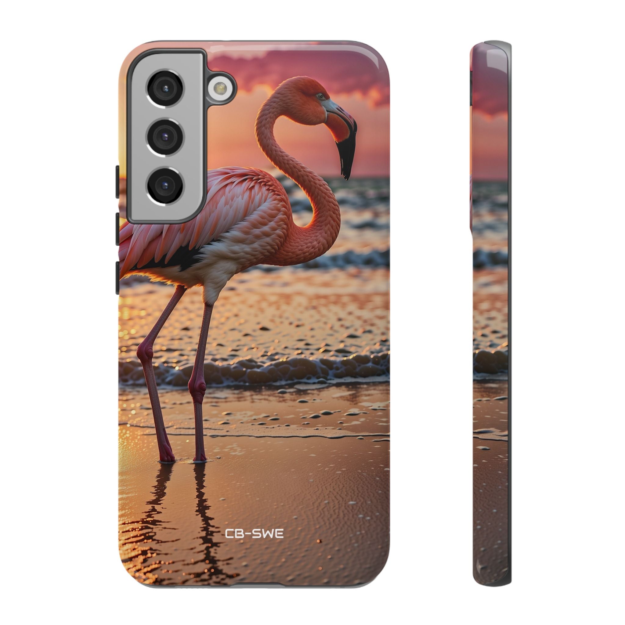 Sunset Flamingo Stand - Samsung Case