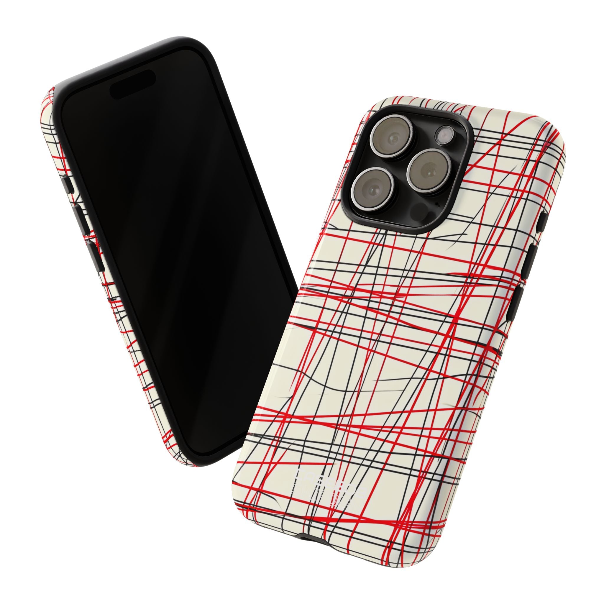 Crimson Wire Tangle iPhone 15 - Tough