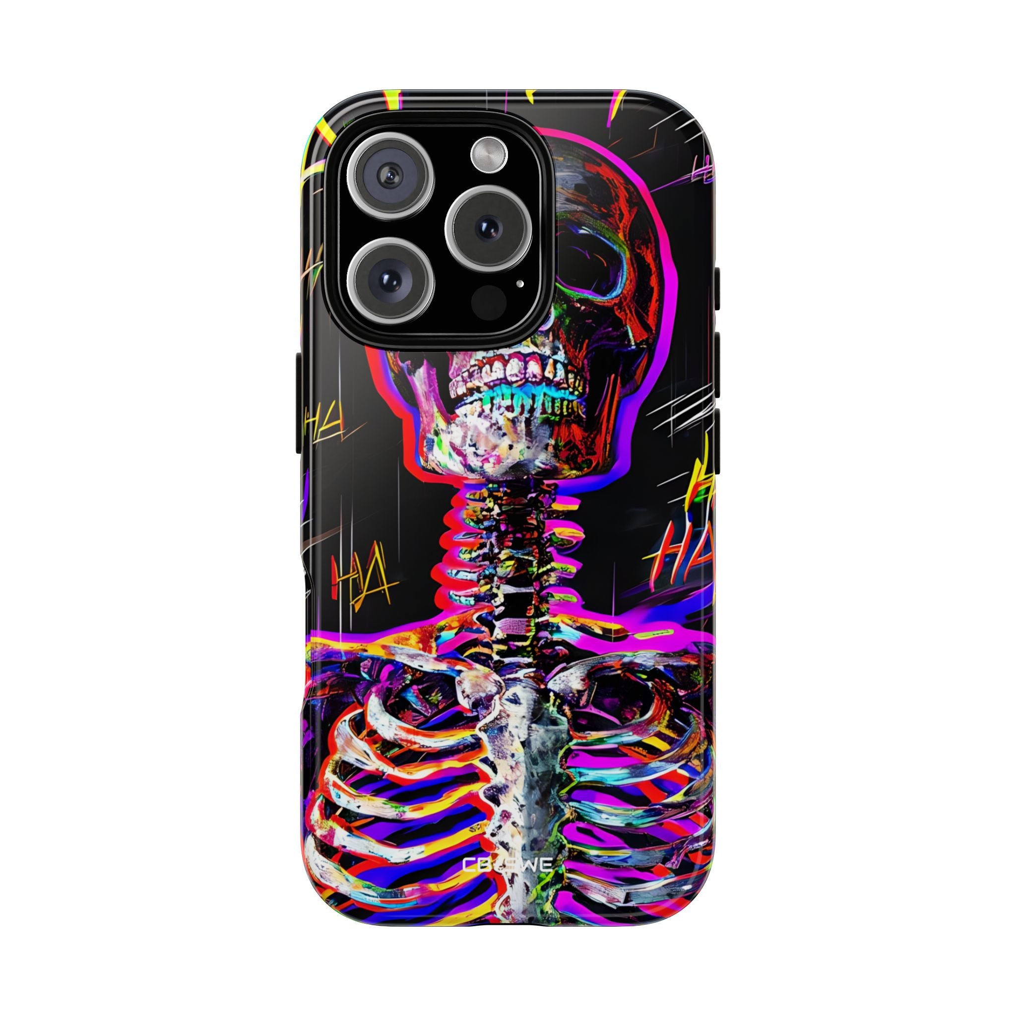 Neon Skeleton Chaos - iPhone Case