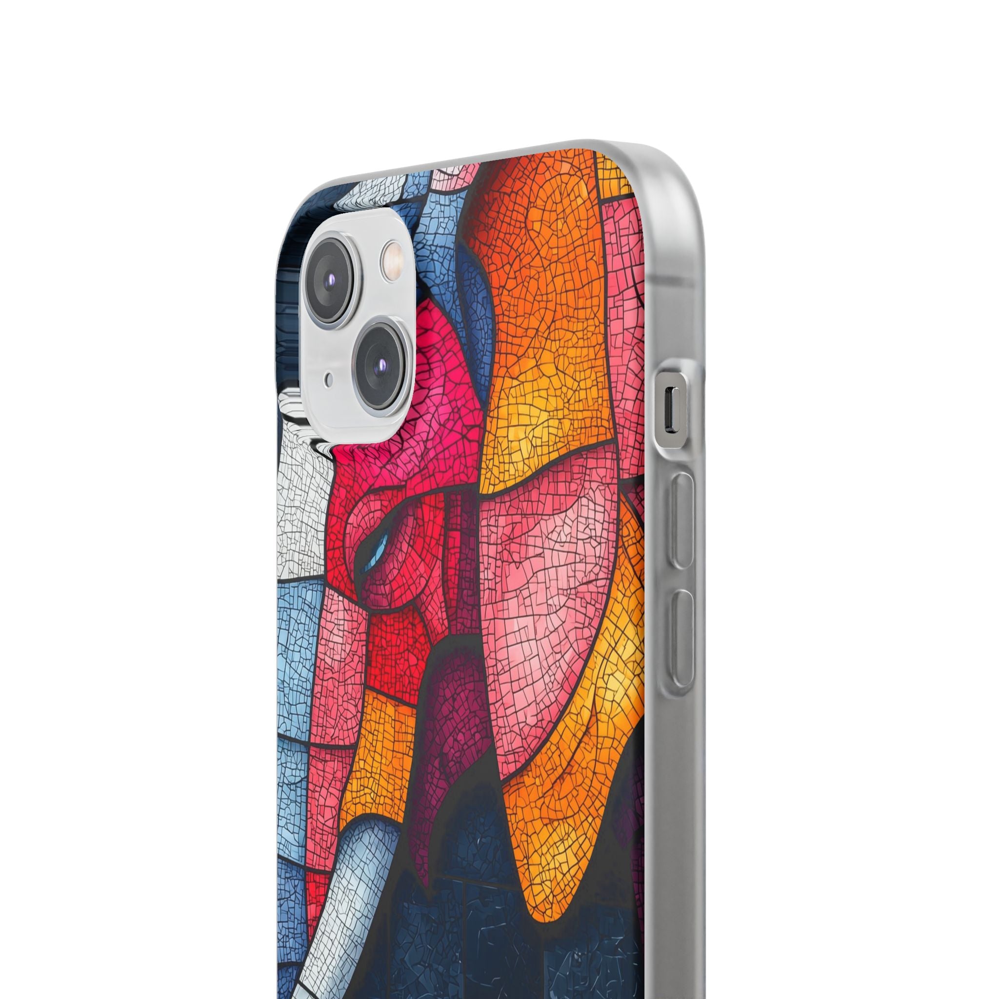 Elephant Mosaic iPhone 14 Plus Case - Soft