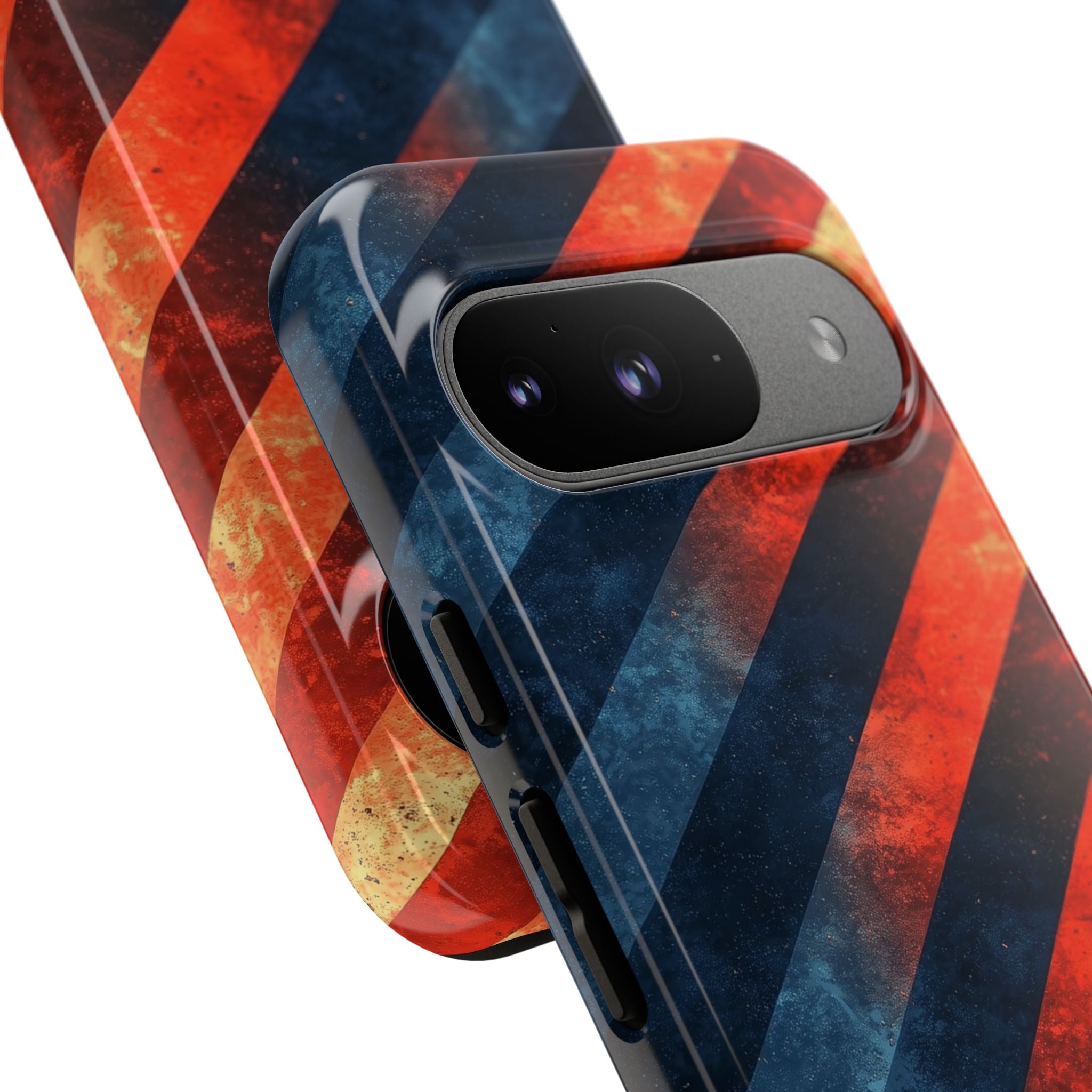 Diagonal Stripes Blaze Google Pixel 9 Case - Tough