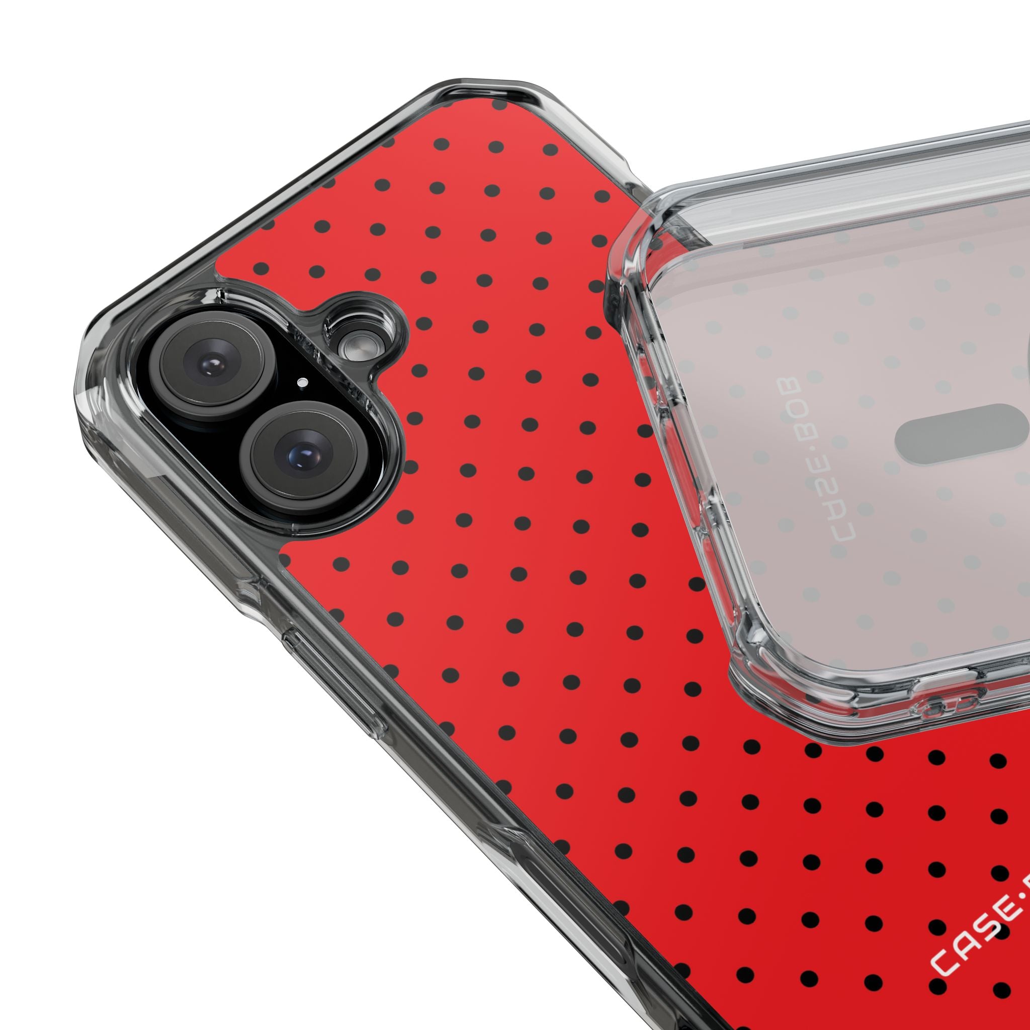 Crimson Dot Matrix iPhone 15 Case - Impact