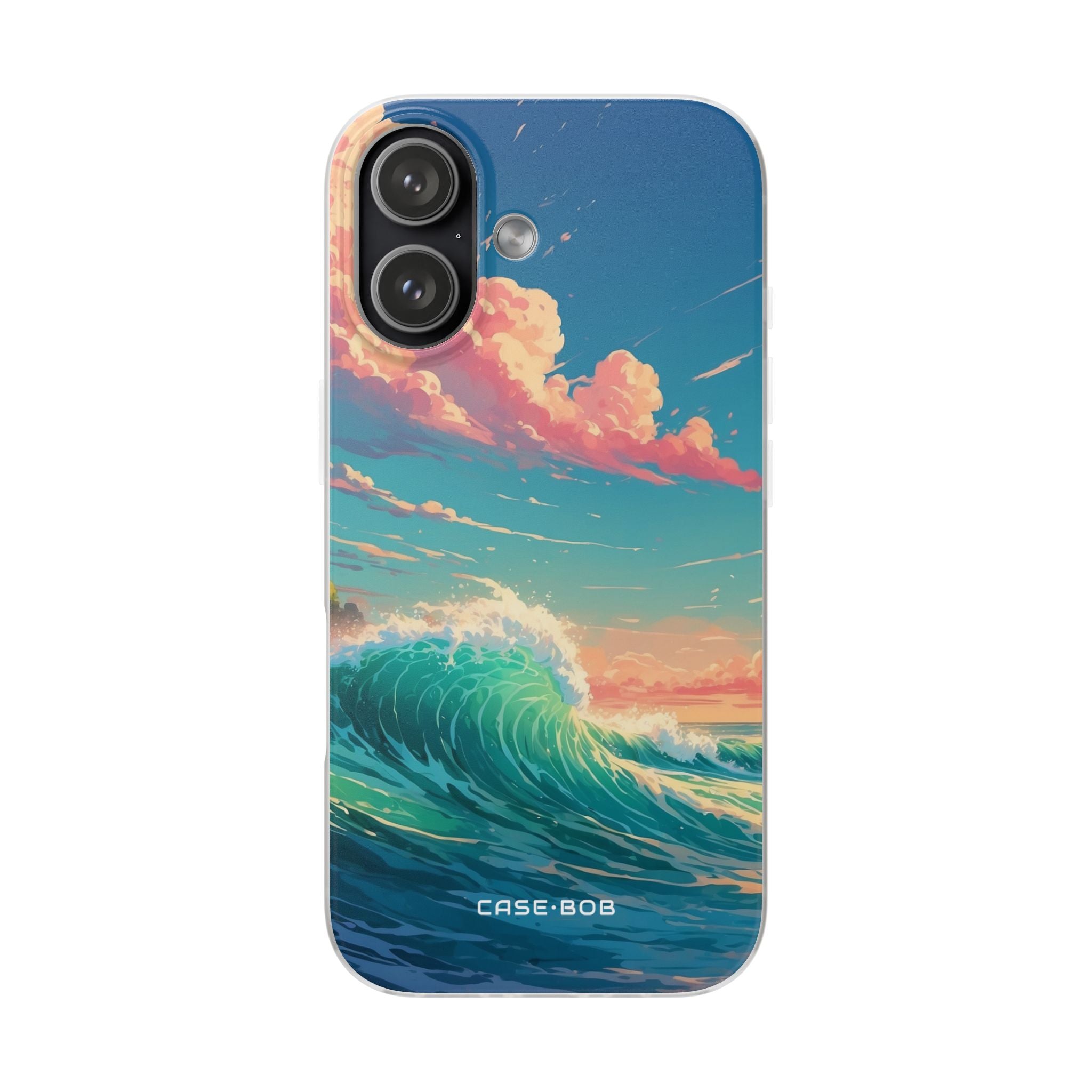 Turquoise Curl iPhone 17 Case - Soft