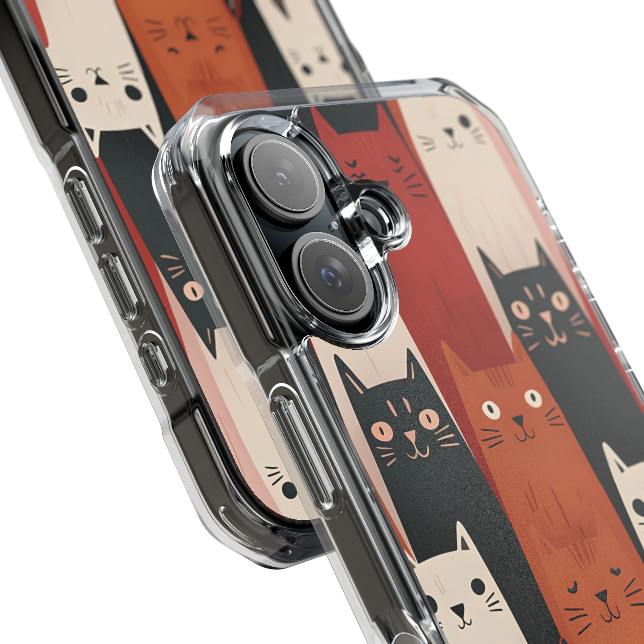 Elongated Cats Black iPhone 15 Case - Impact