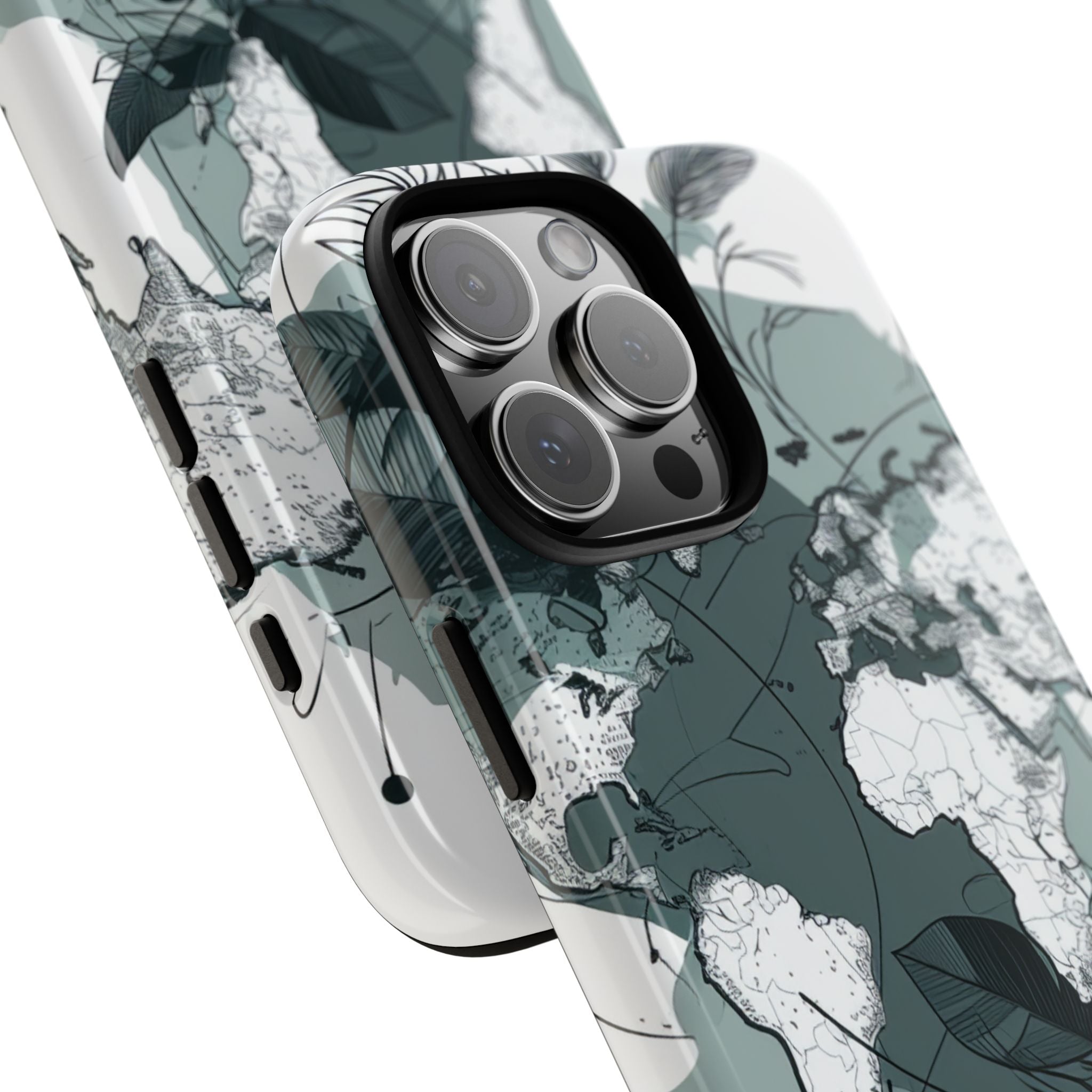 Botanische Weltkarte iPhone 16 - Robust
