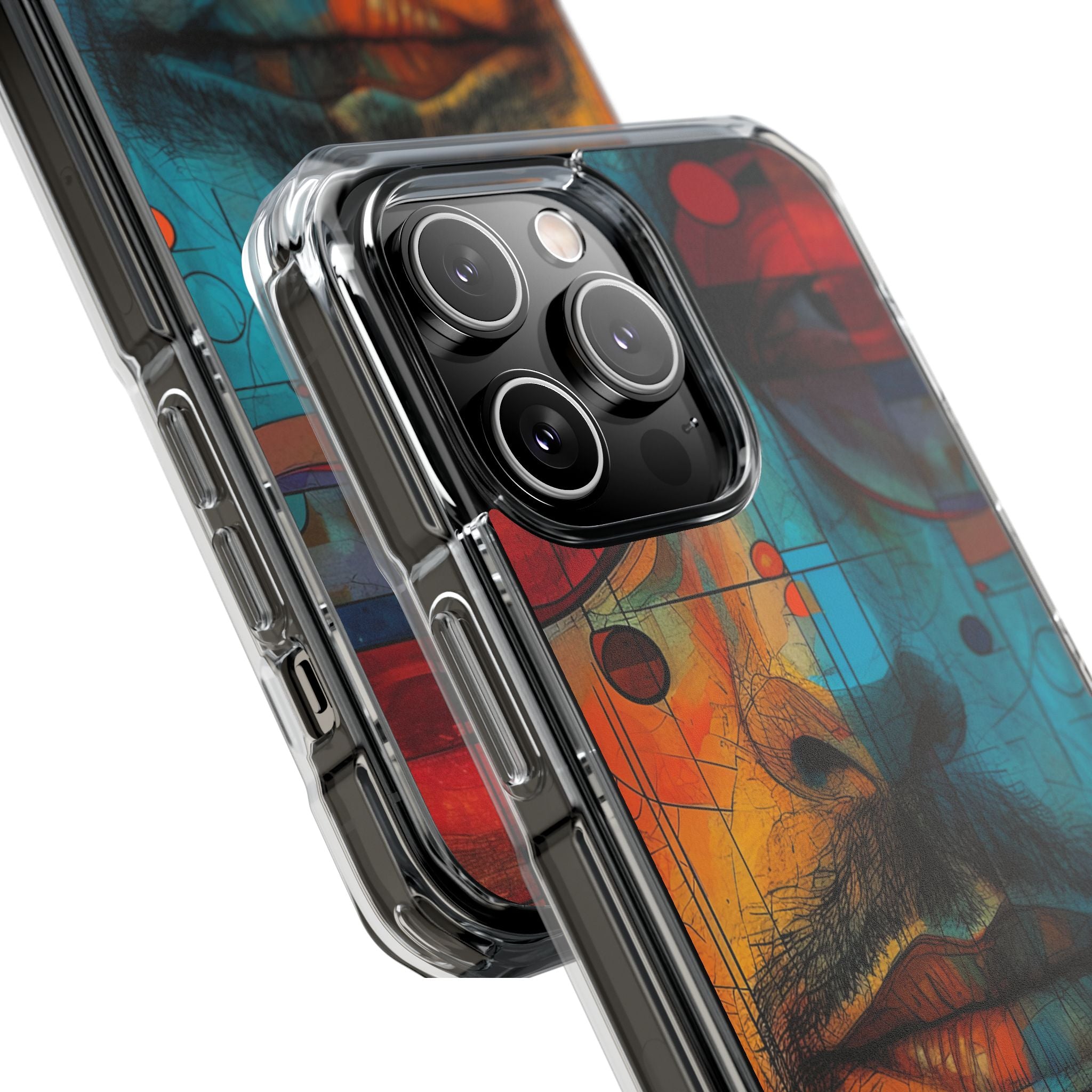 Cubistische Bril Gezicht iPhone 14 - Impact Clear+
