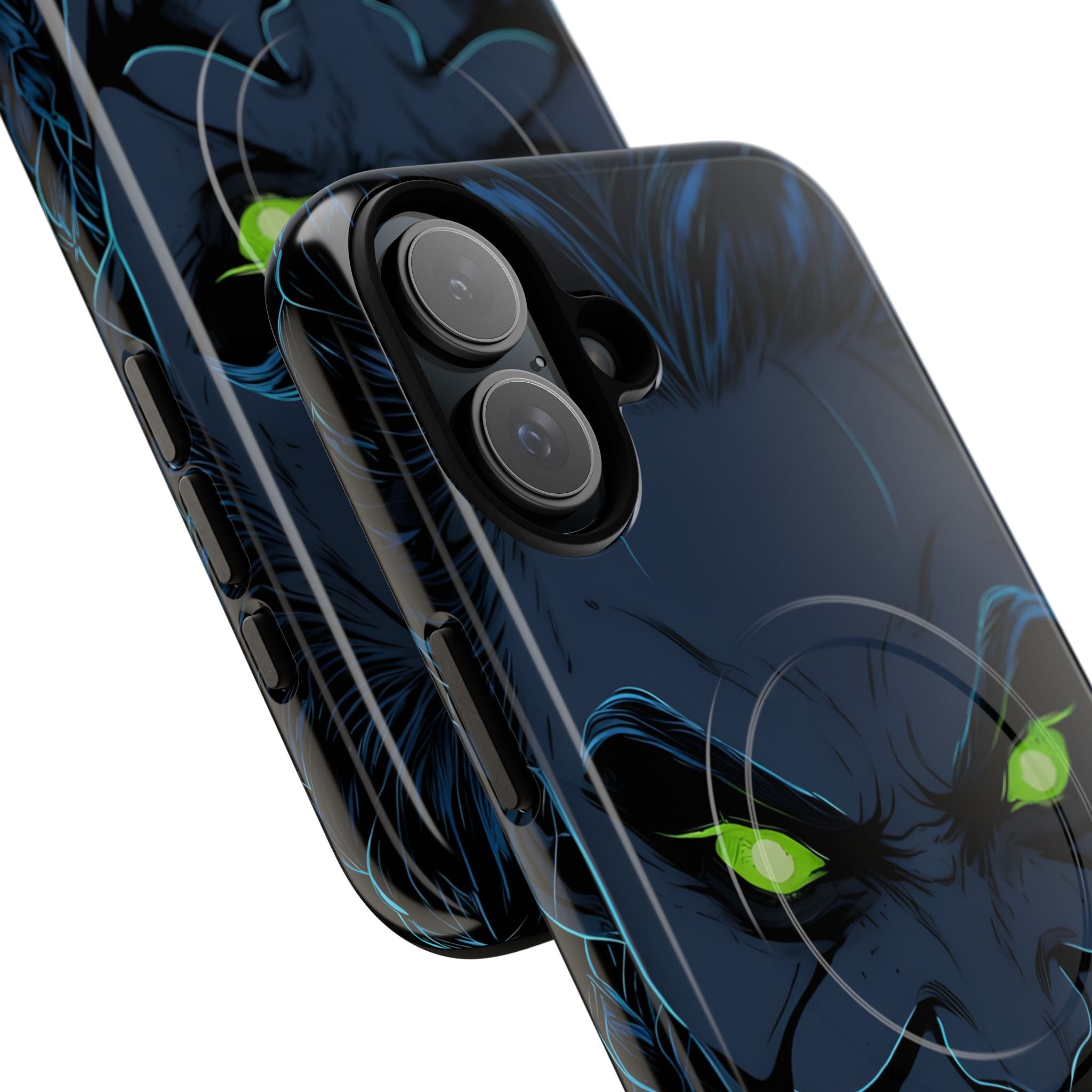 Eerie Sinister Character Neon Green Eyes iPhone 16 - Tough+