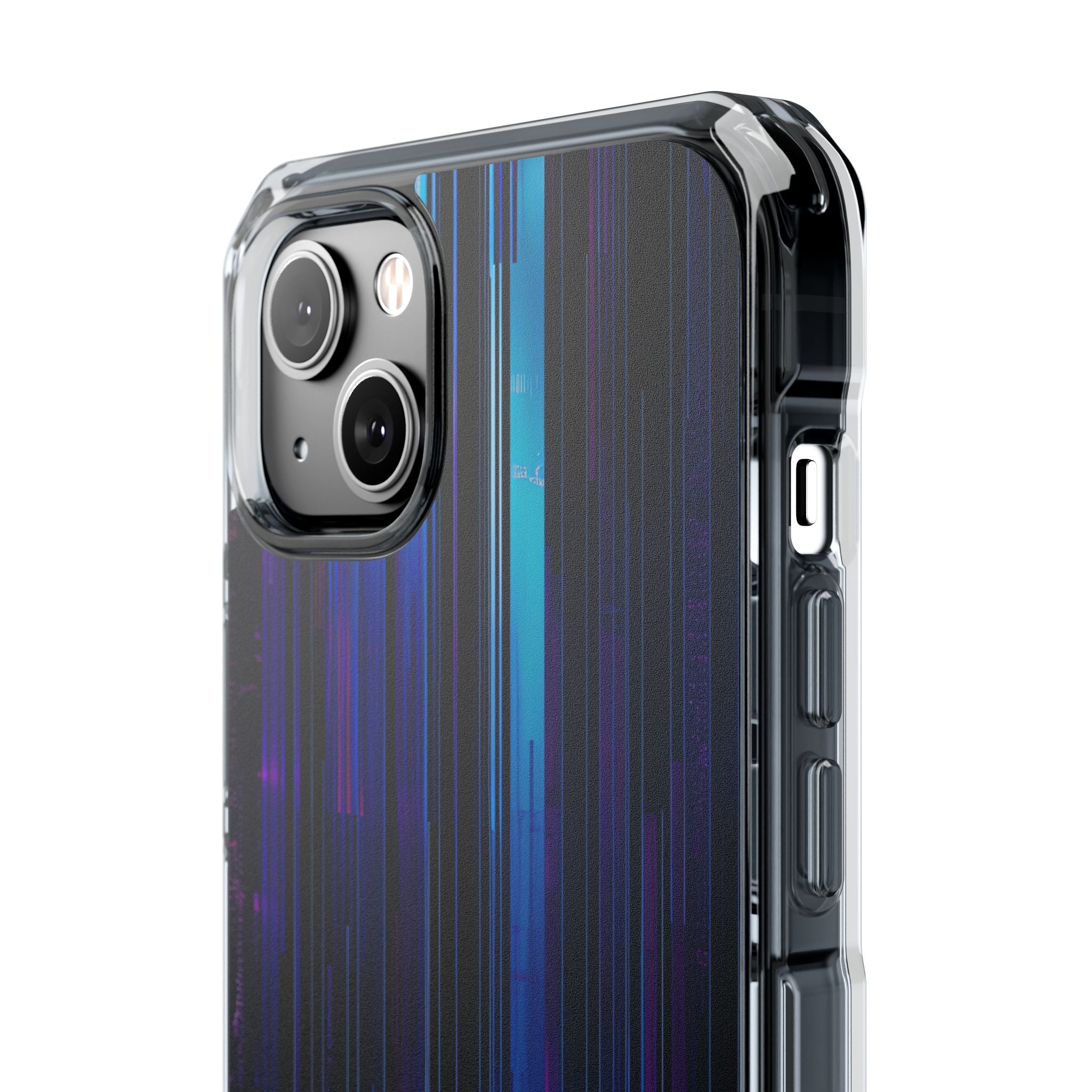 Neon Glitch Stripes iPhone 14 - Impact Clear+