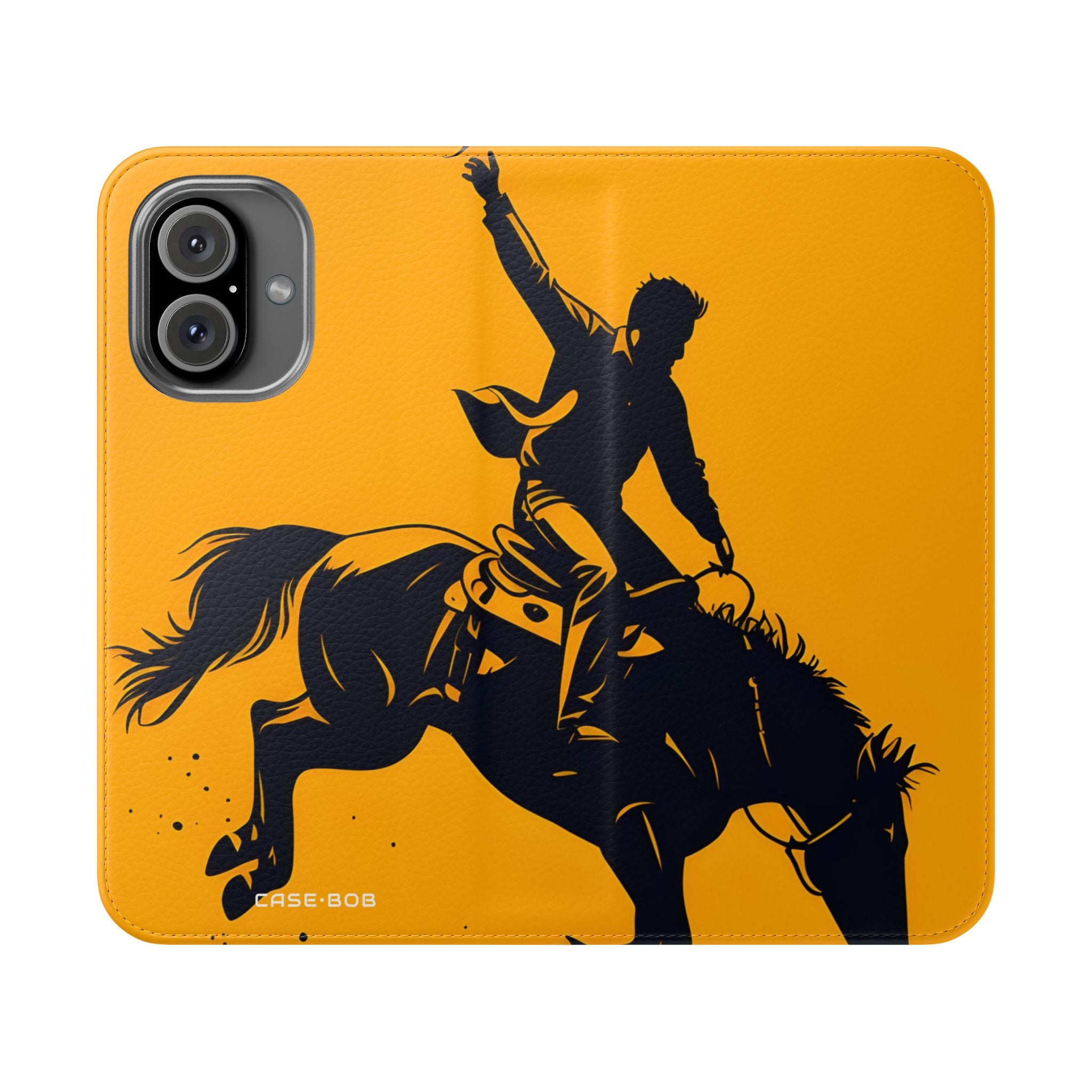 Bucking Cowboy Shadow - iPhone 16 Case - Wallet