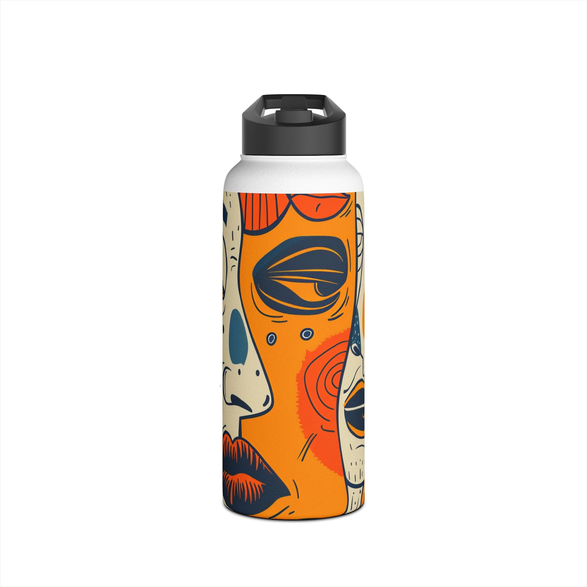 Overlapping Faces - Stainless Steel Water Bottle