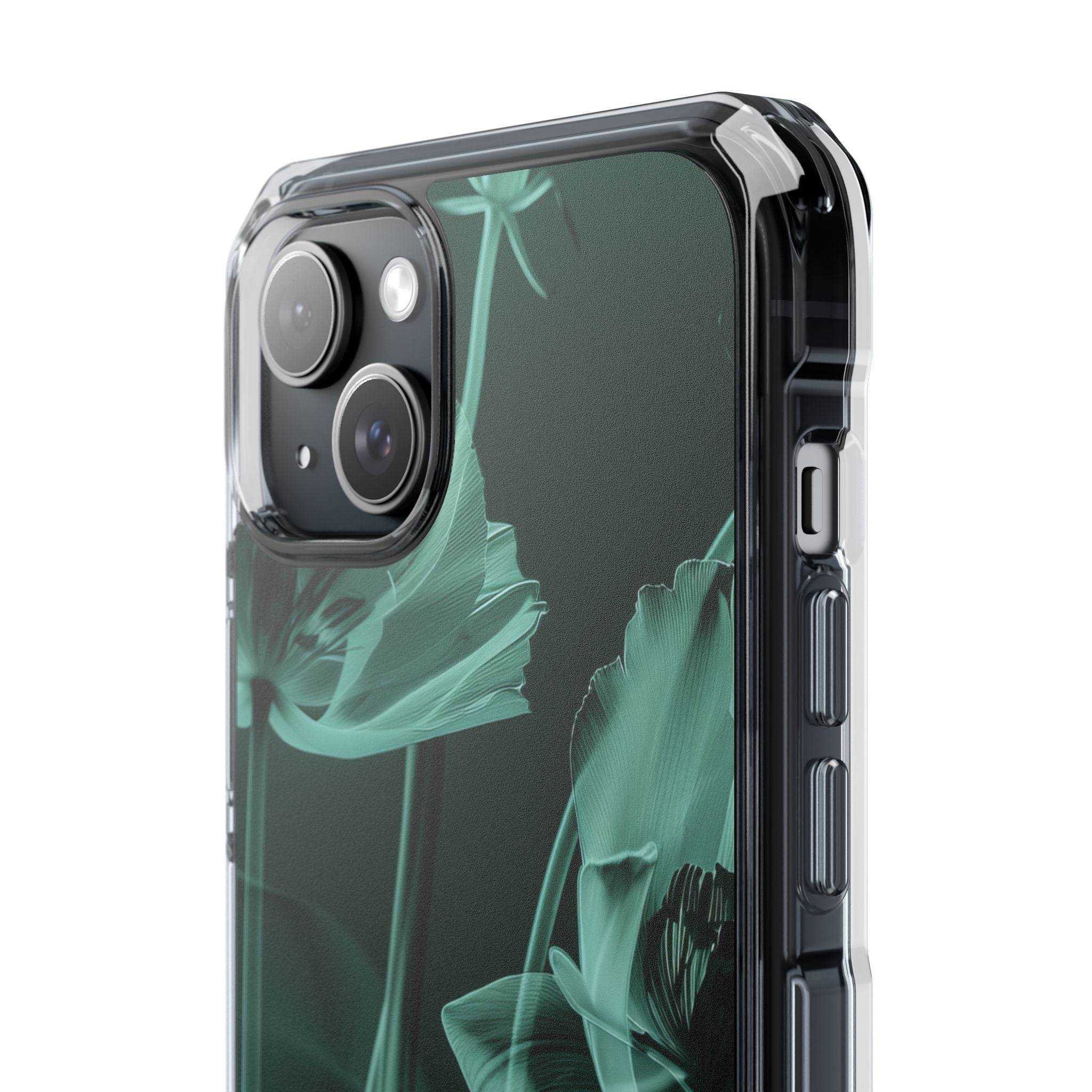 Teal Bloom Radiance iPhone 15 - Impact Clear+
