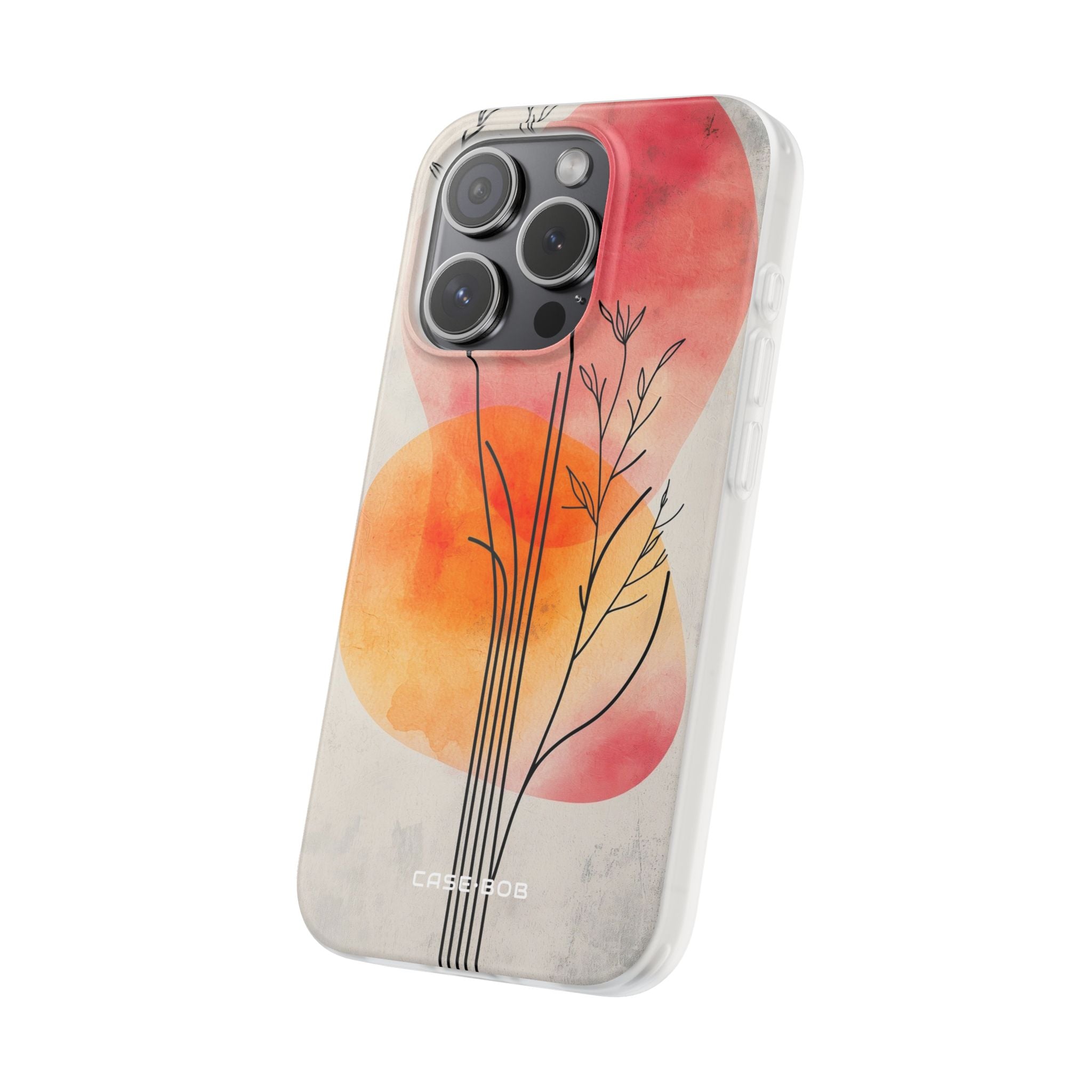 Curved Stem Sunset iPhone 15 Pro Case - Soft