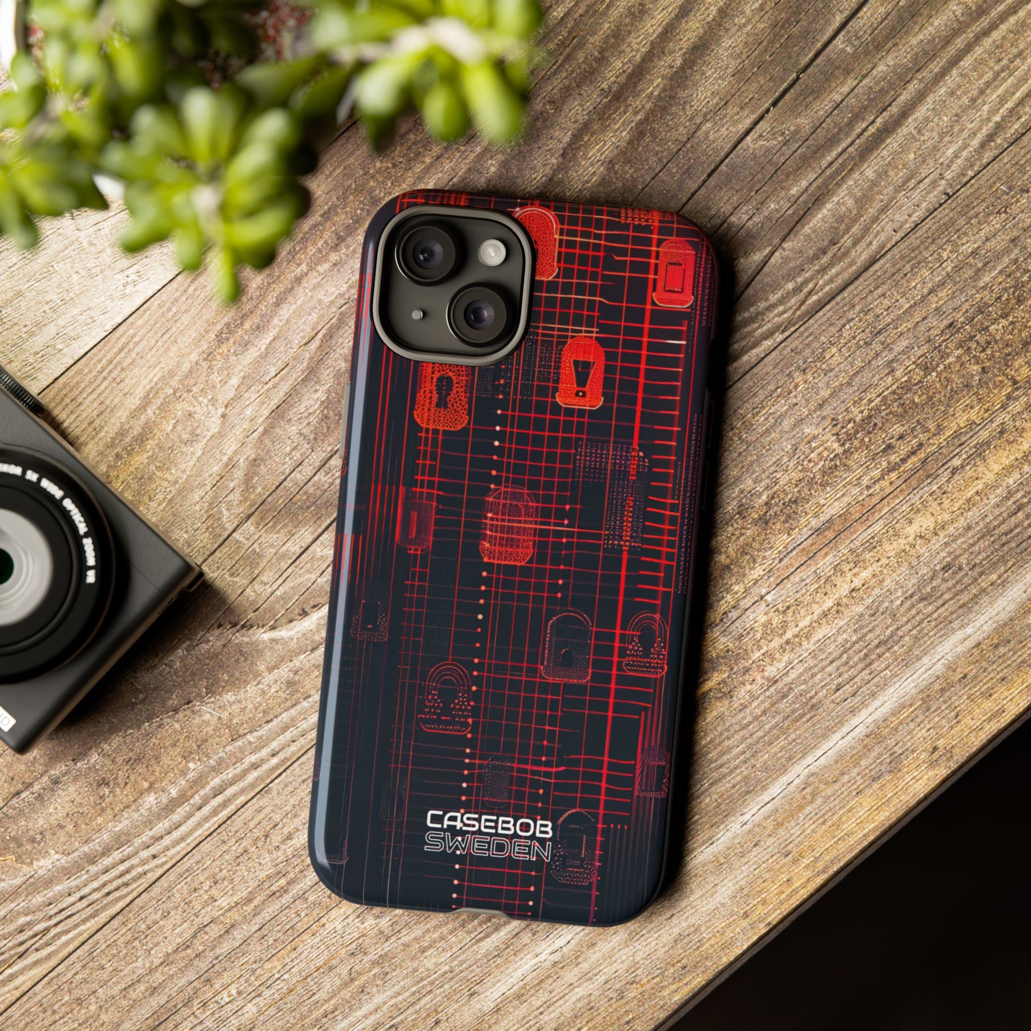 Cyber Locks Grid iPhone 15 - Tough