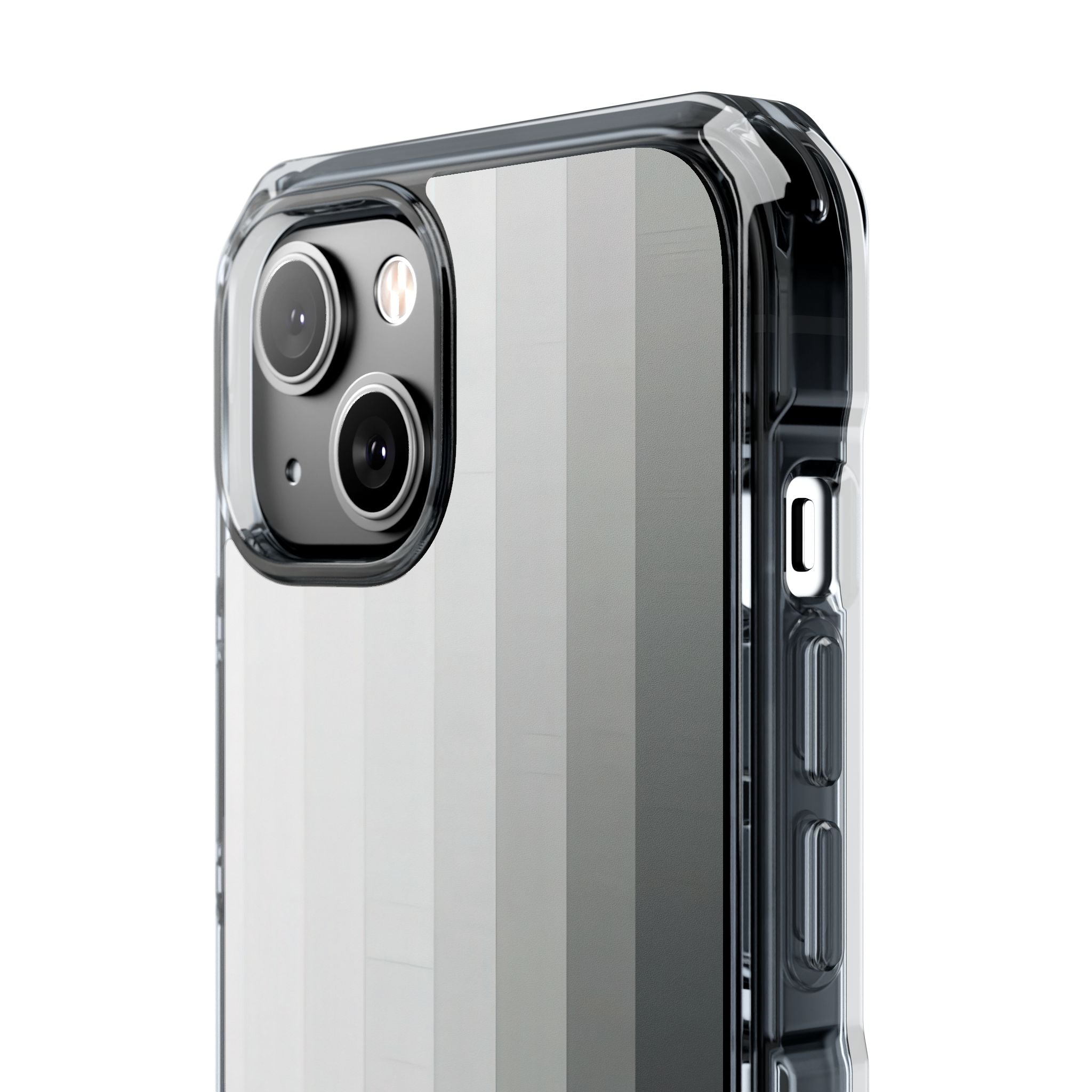 Silver Gradient Stripes iPhone 14 - Impact Clear+