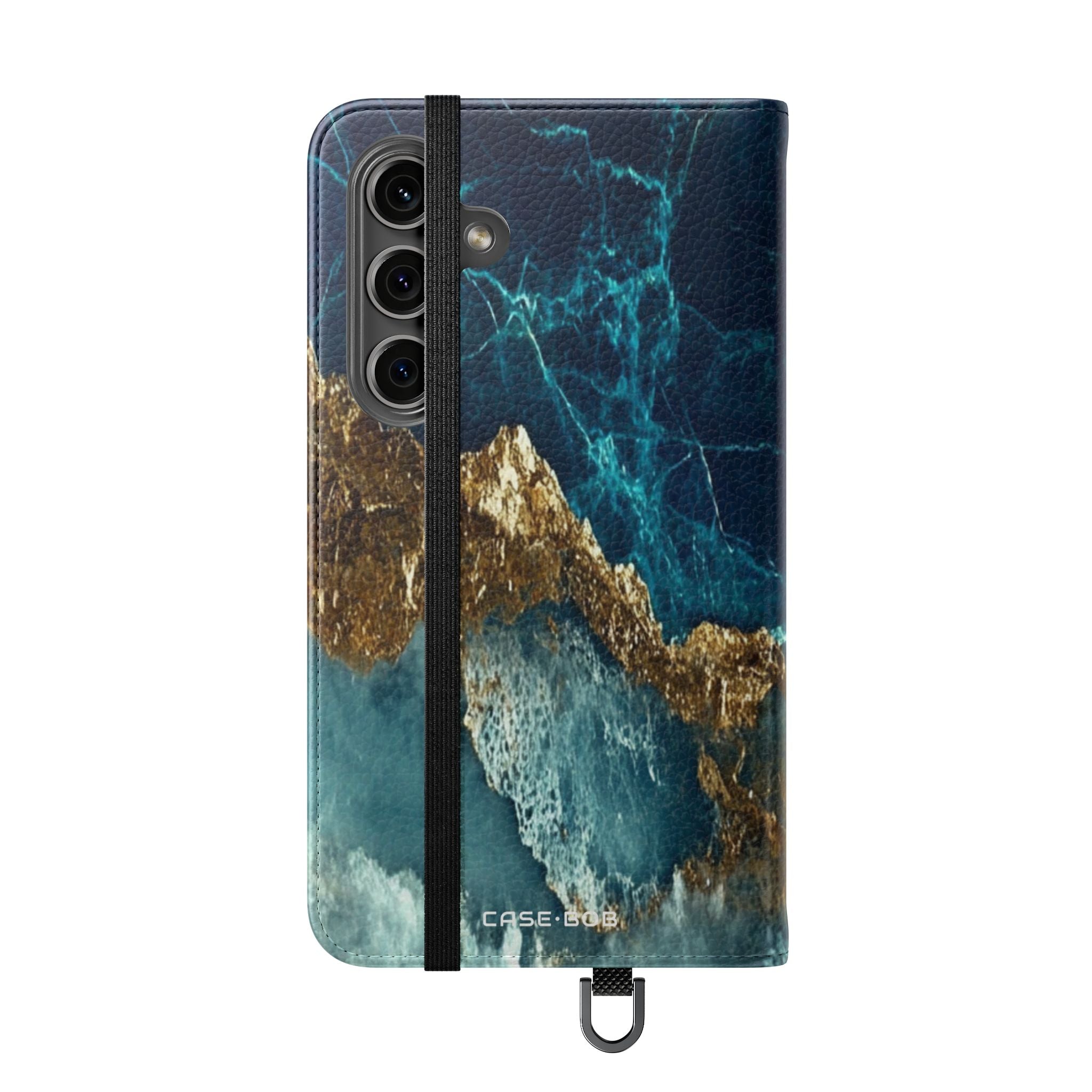 Golden Fracture Teal - Samsung S24 Case - Wallet