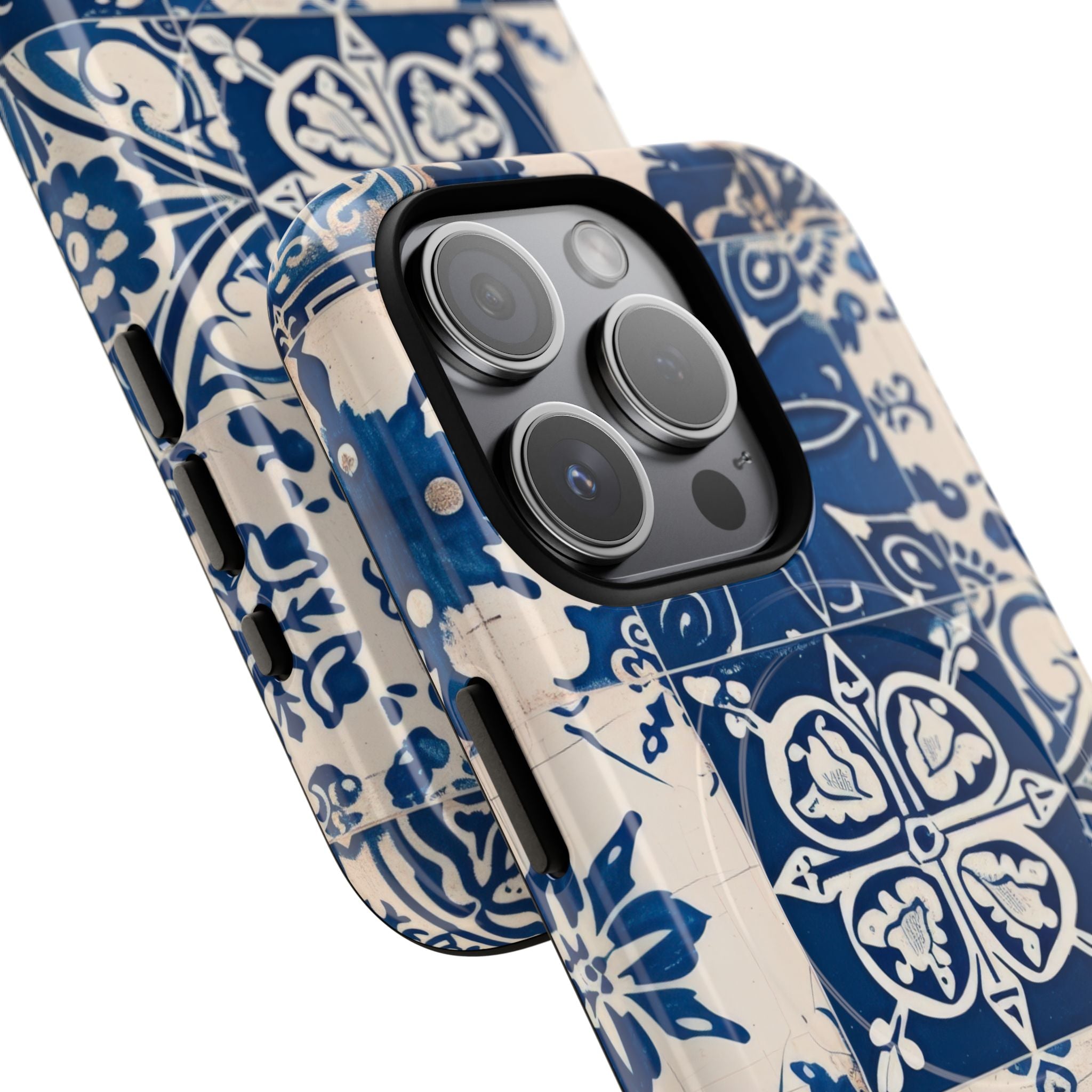 Ornate Blue Tiles iPhone 15 - Tough+