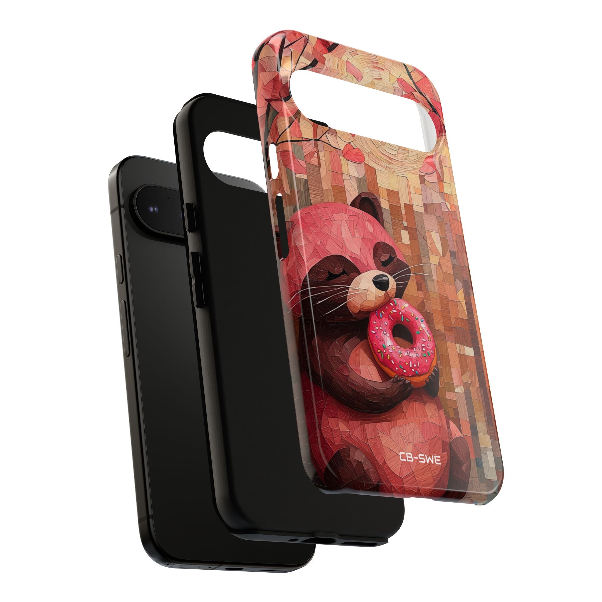 Raccoon Holds Donut - Google Pixel Case