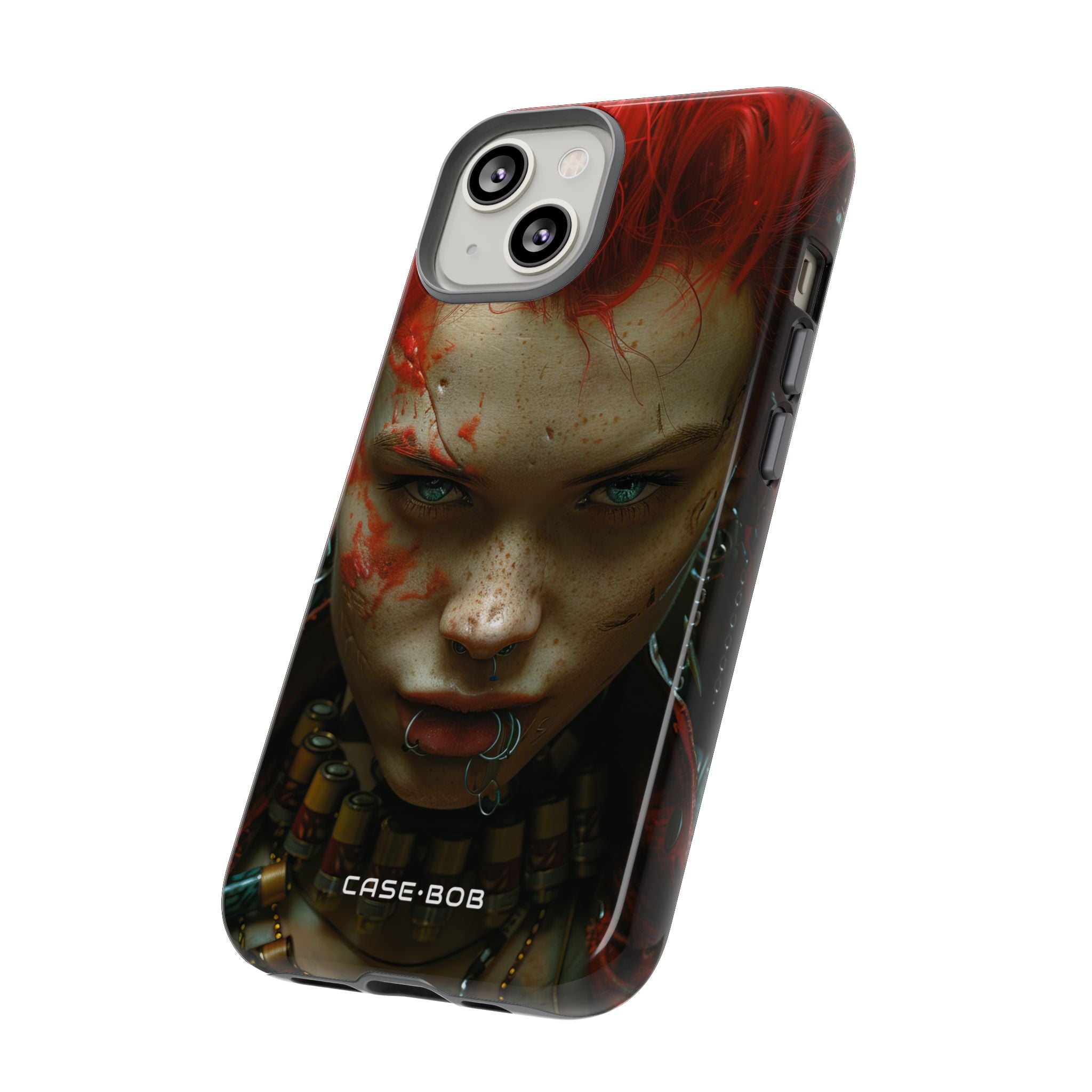 Red Spike Gaze iPhone 14 Case - Tough