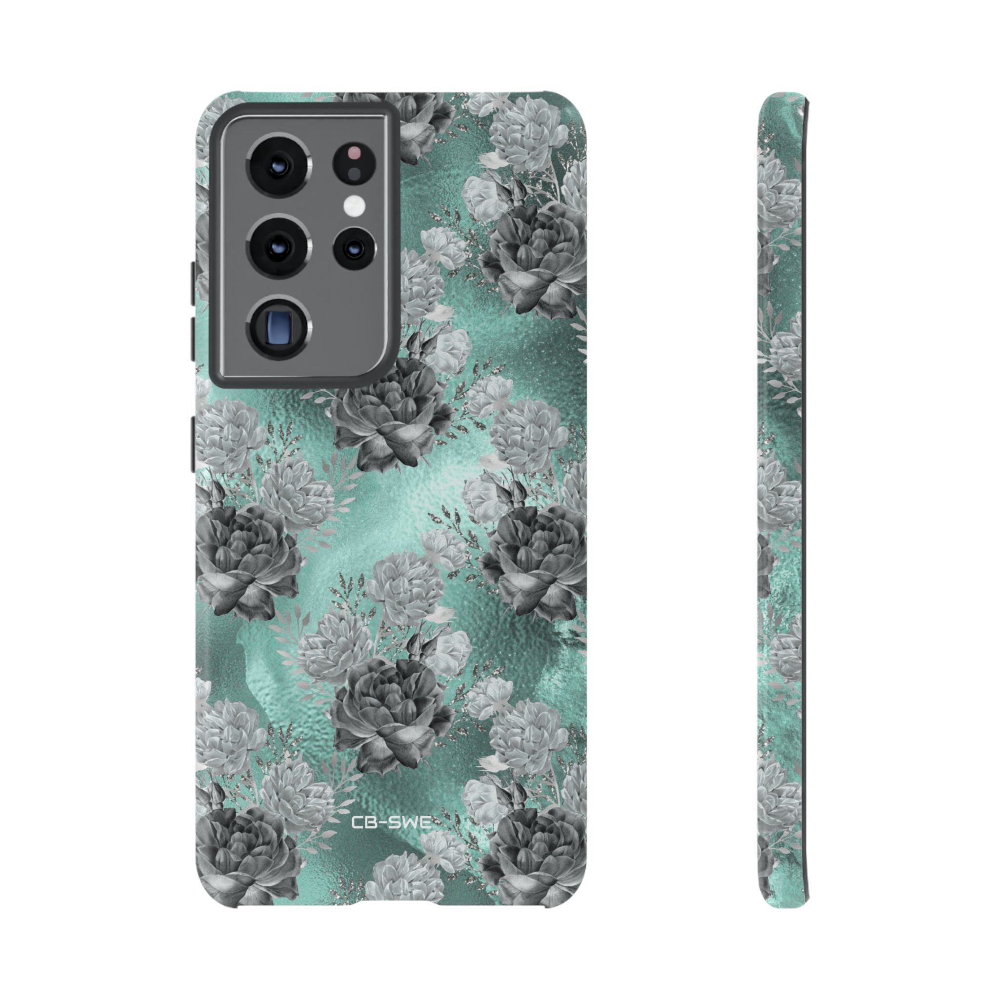 Teal Floral Elegance - Samsung Case