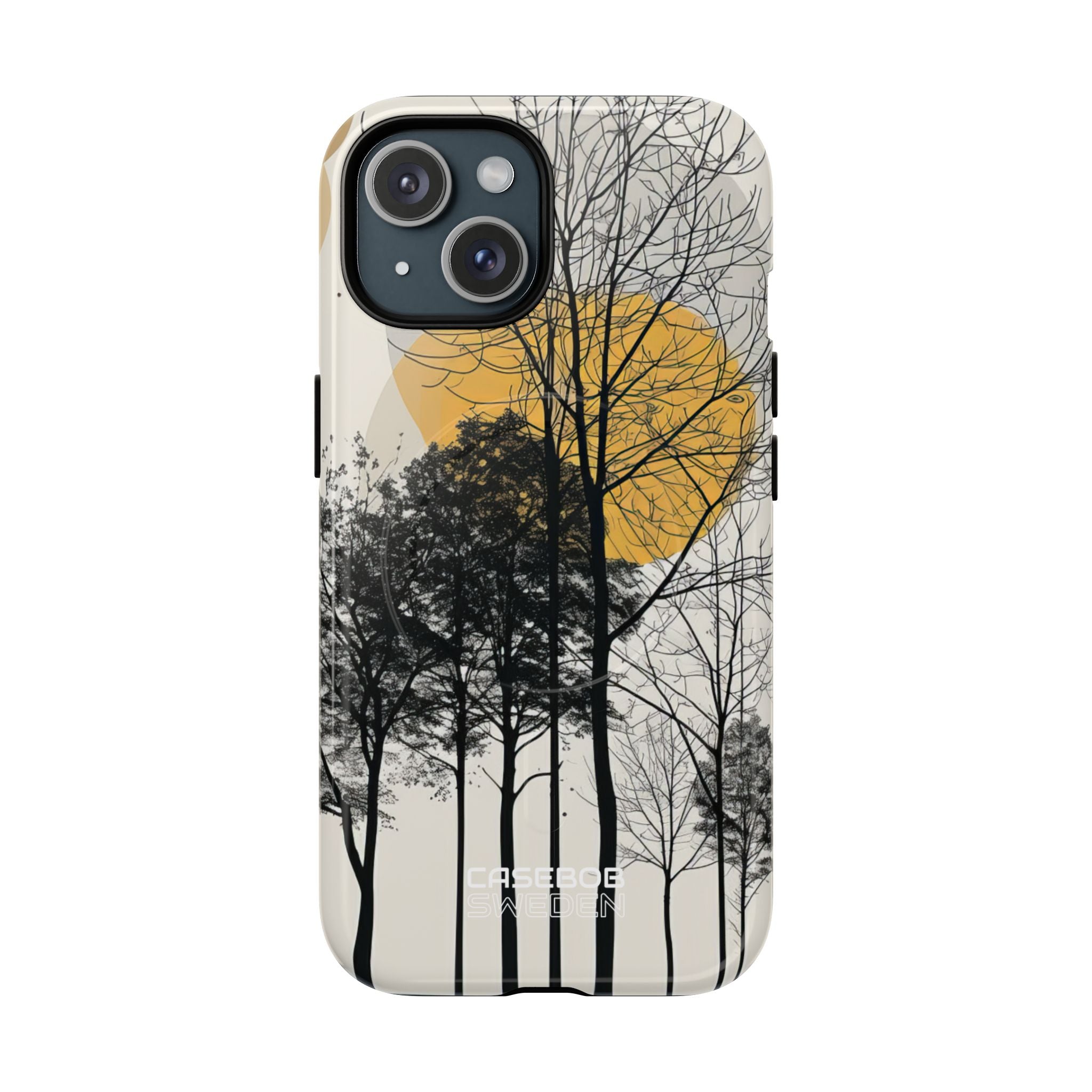 Silhouette della Foresta Dorata iPhone 15 - Tough+