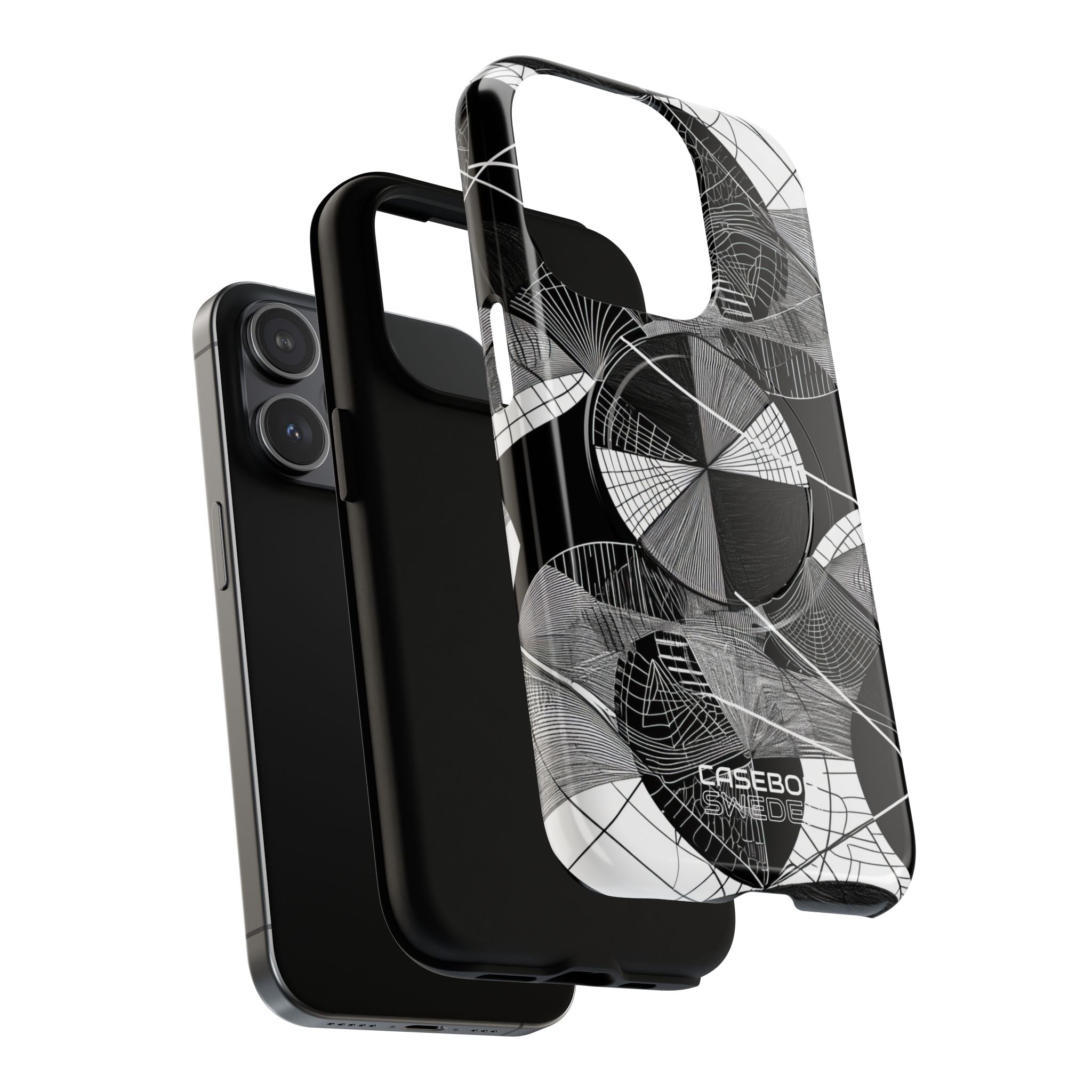 Labirinto a Cerchio Monocromatico iPhone 15 - Tough+