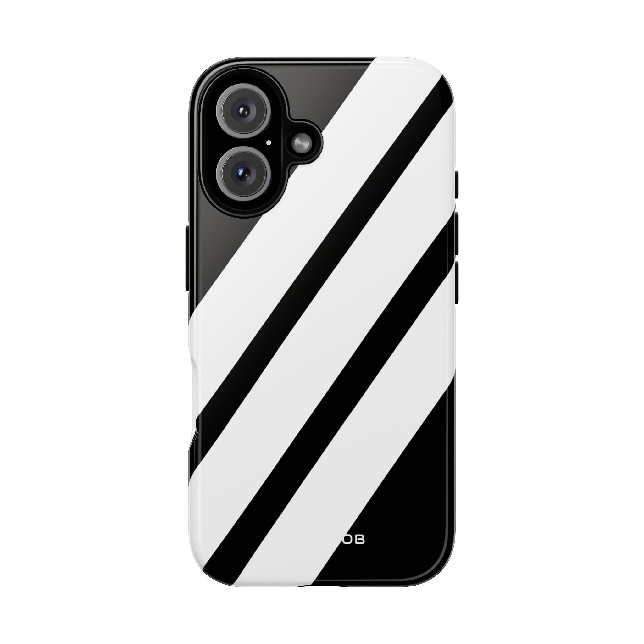 Diagonal Bands Noir iPhone 16 Plus Case - Tough