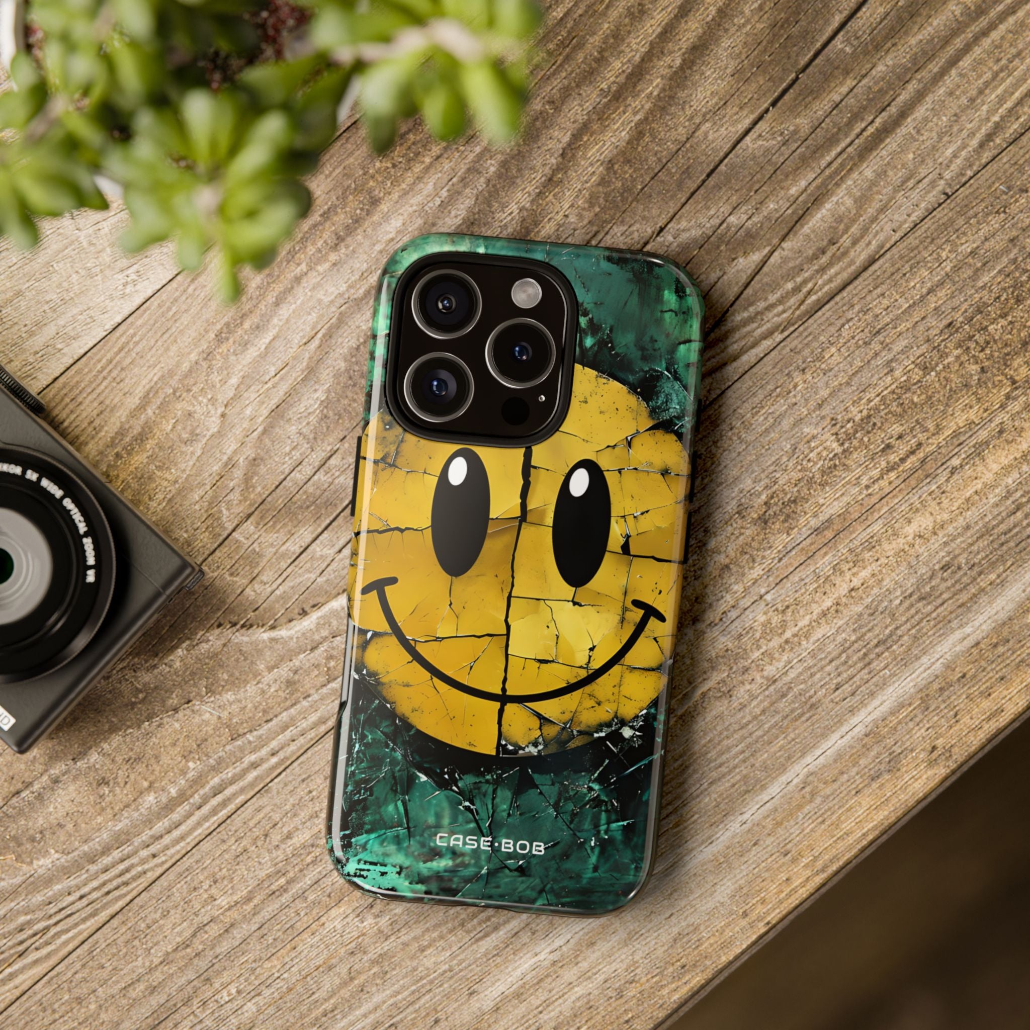 Cracked Smiley iPhone 16 Pro Case - Tough