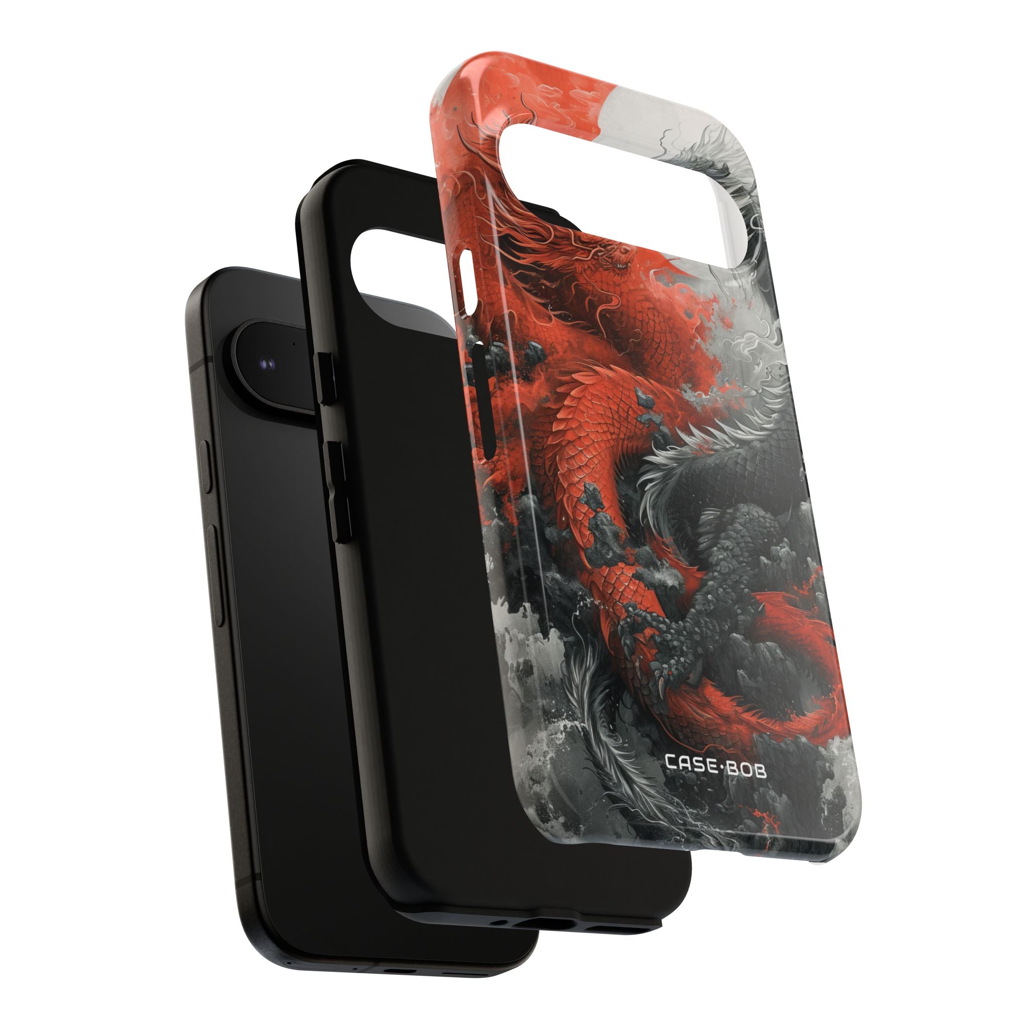 Twin Dragons Crimson Google Pixel 9 Case - Tough