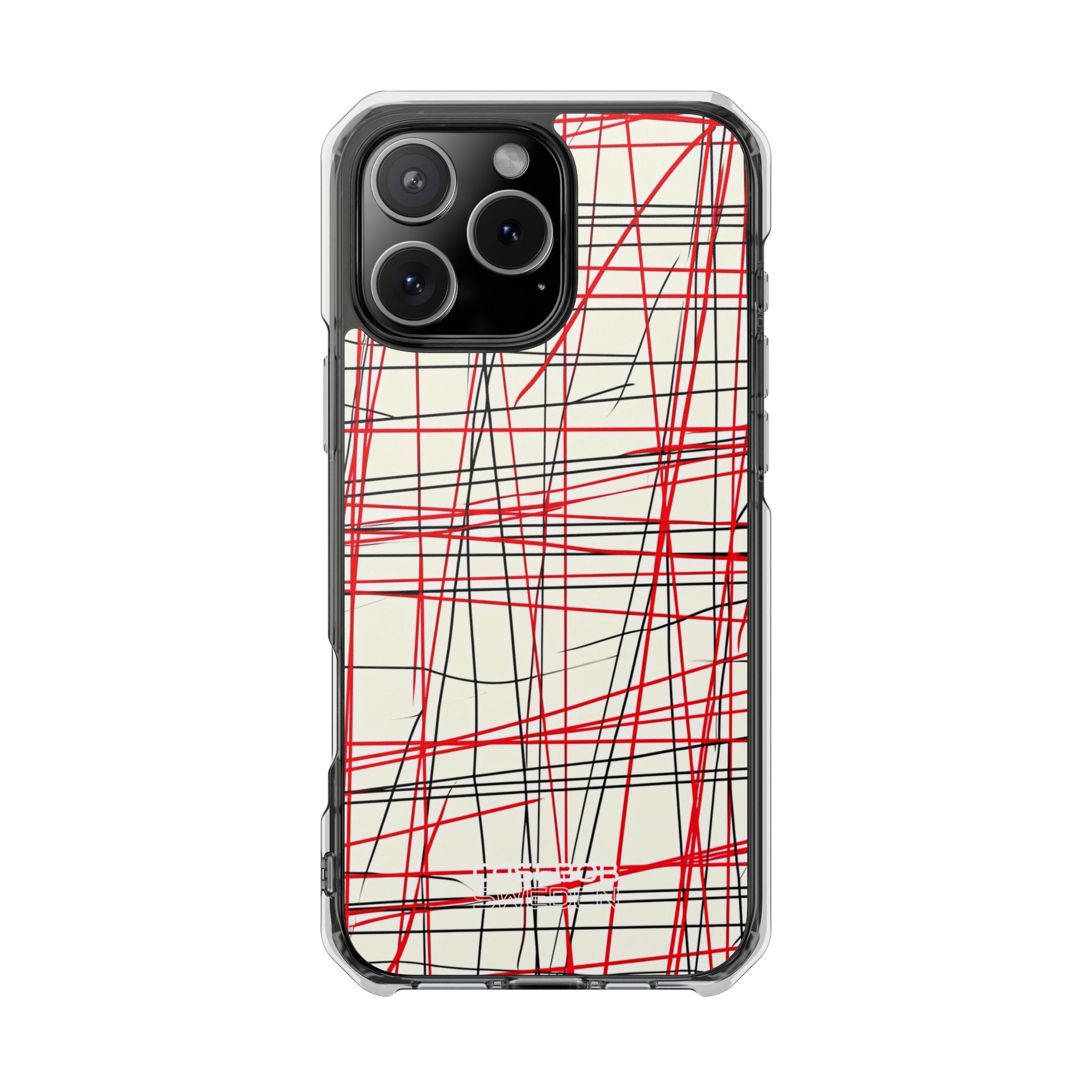 Crimson Wire Tangle iPhone 16 - Impact Clear+