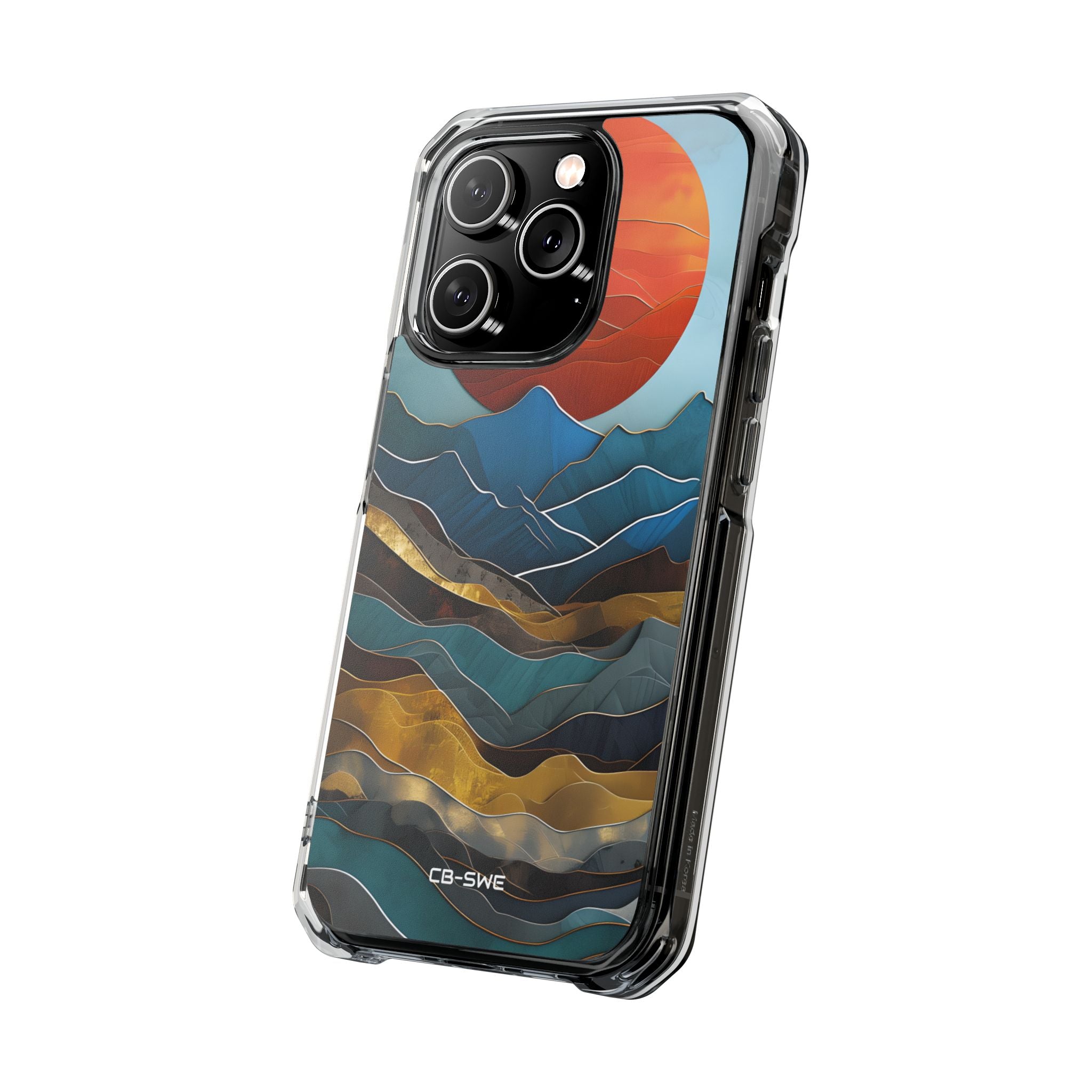 Sunset Geometry Waves iPhone Case - Impact