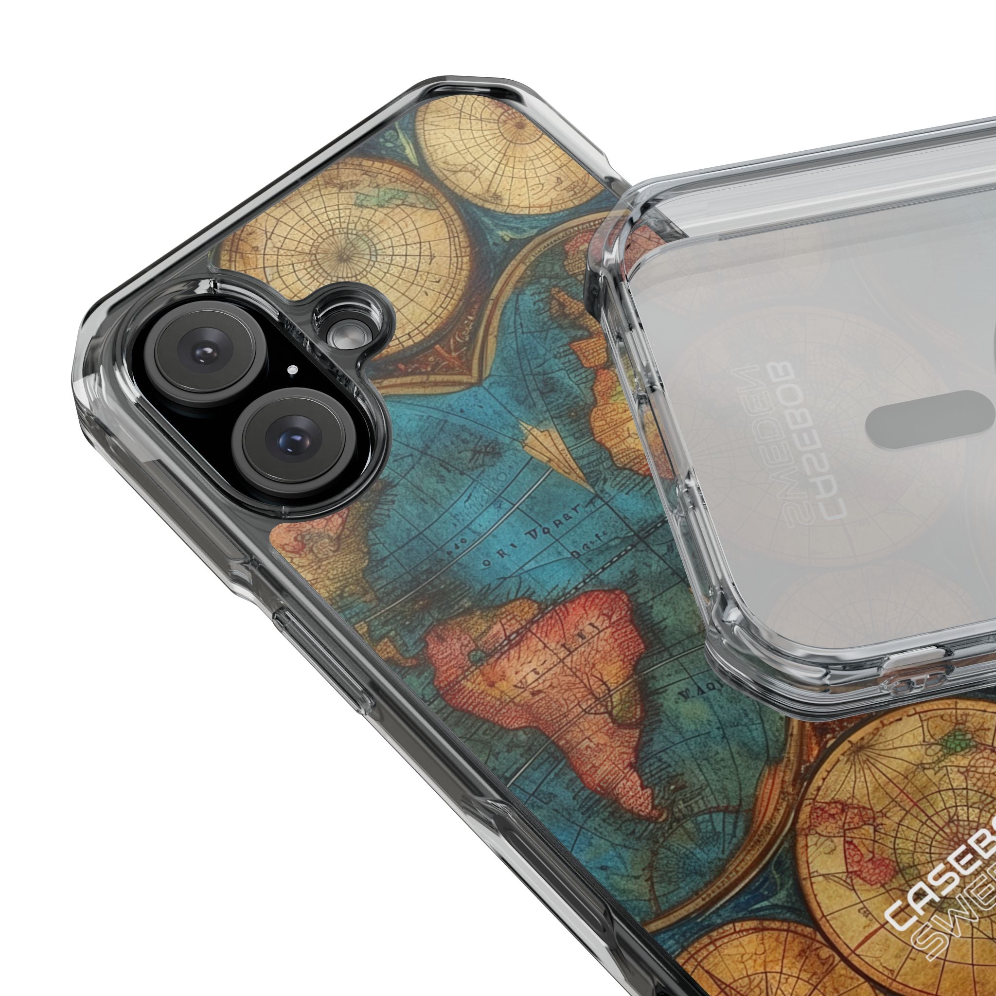Vintage World Map iPhone 16 - Impact Clear+