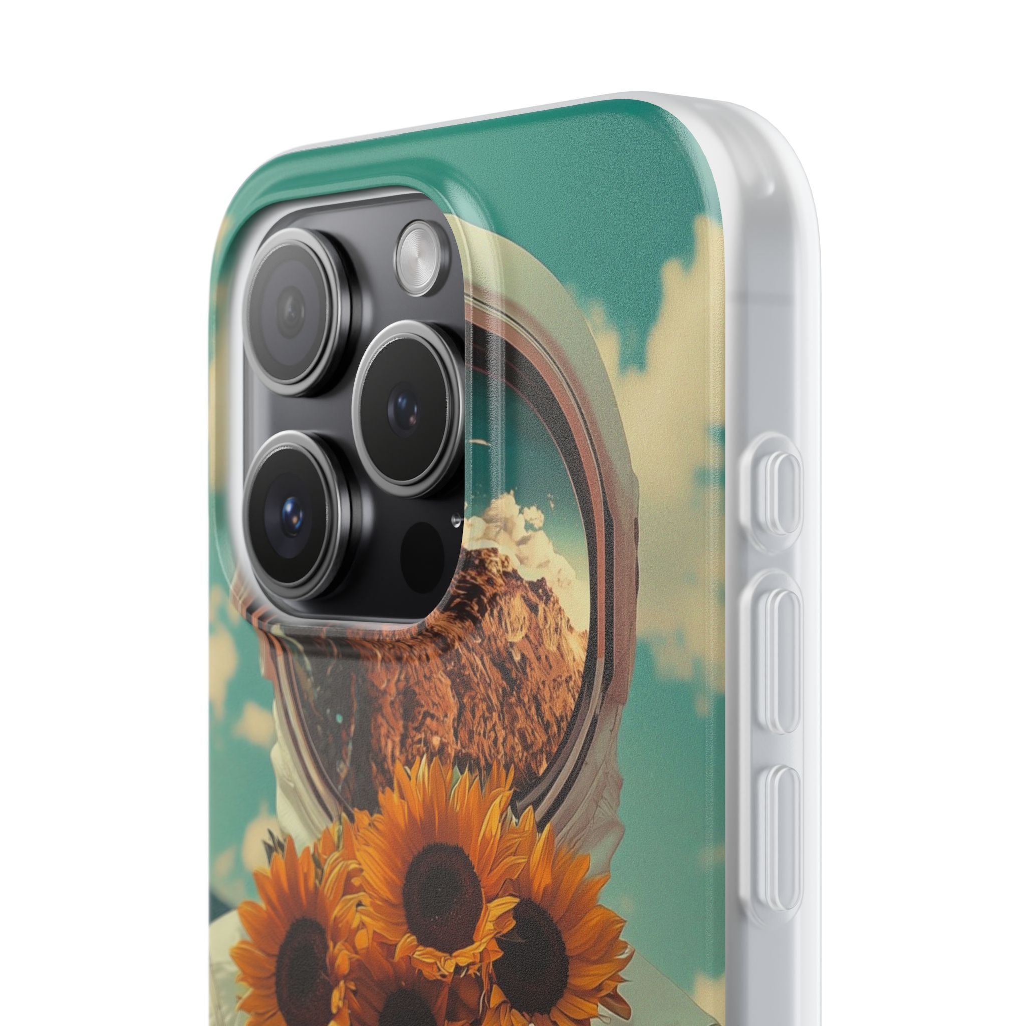 Sunflower Astronaut iPhone 15 Pro Case - Soft