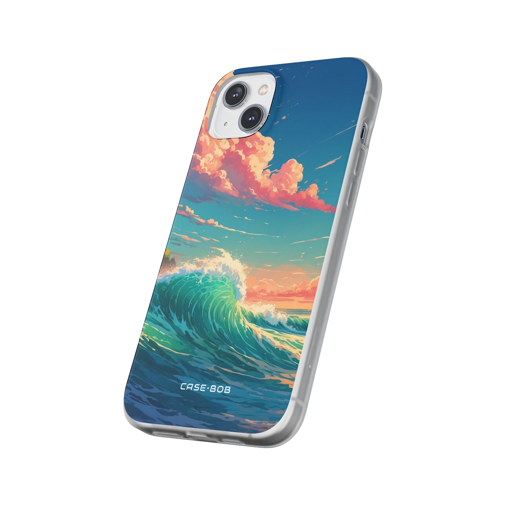 Turquoise Curl iPhone 14 Plus Case - Soft