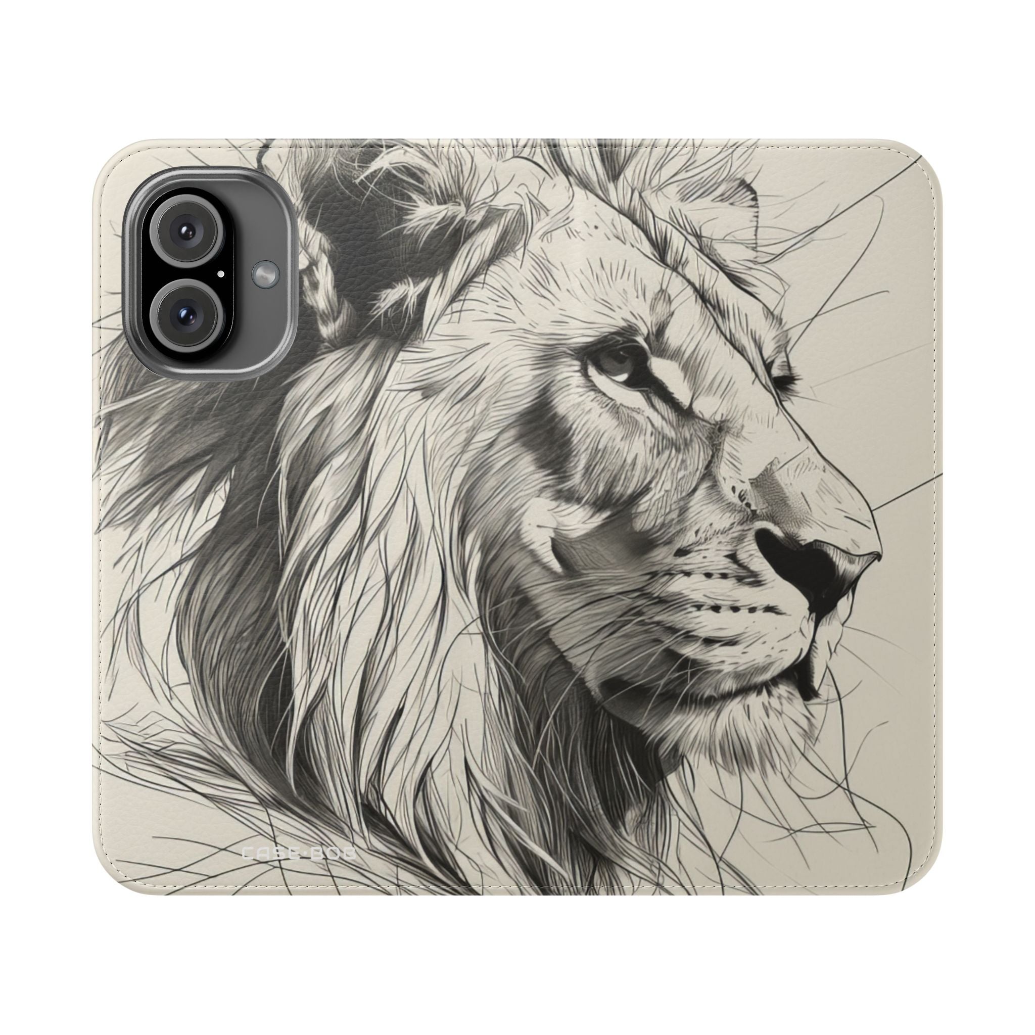 Lion Whisper Gray - iPhone 16 Case - Wallet