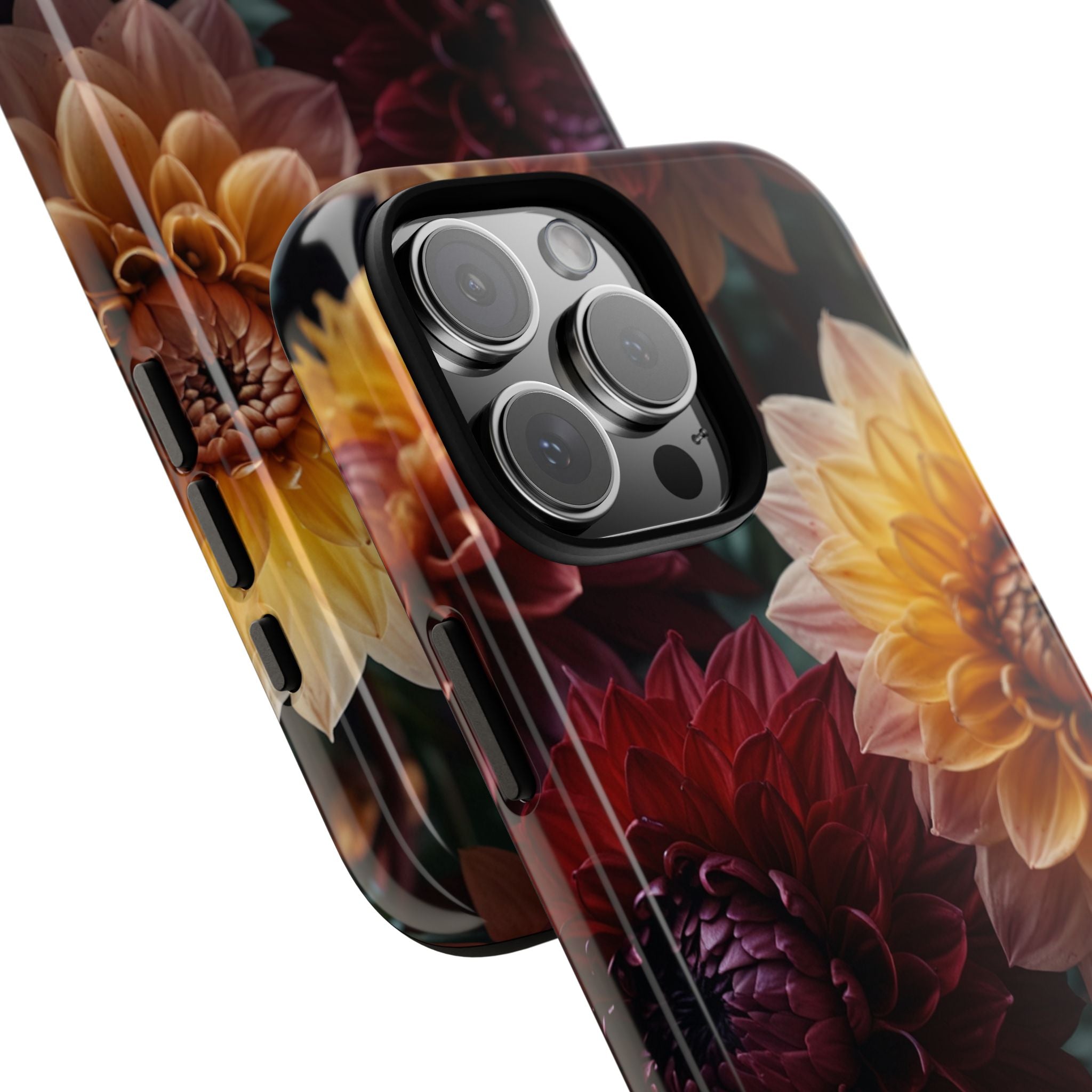 Dahlias Embrace Light - iPhone Case