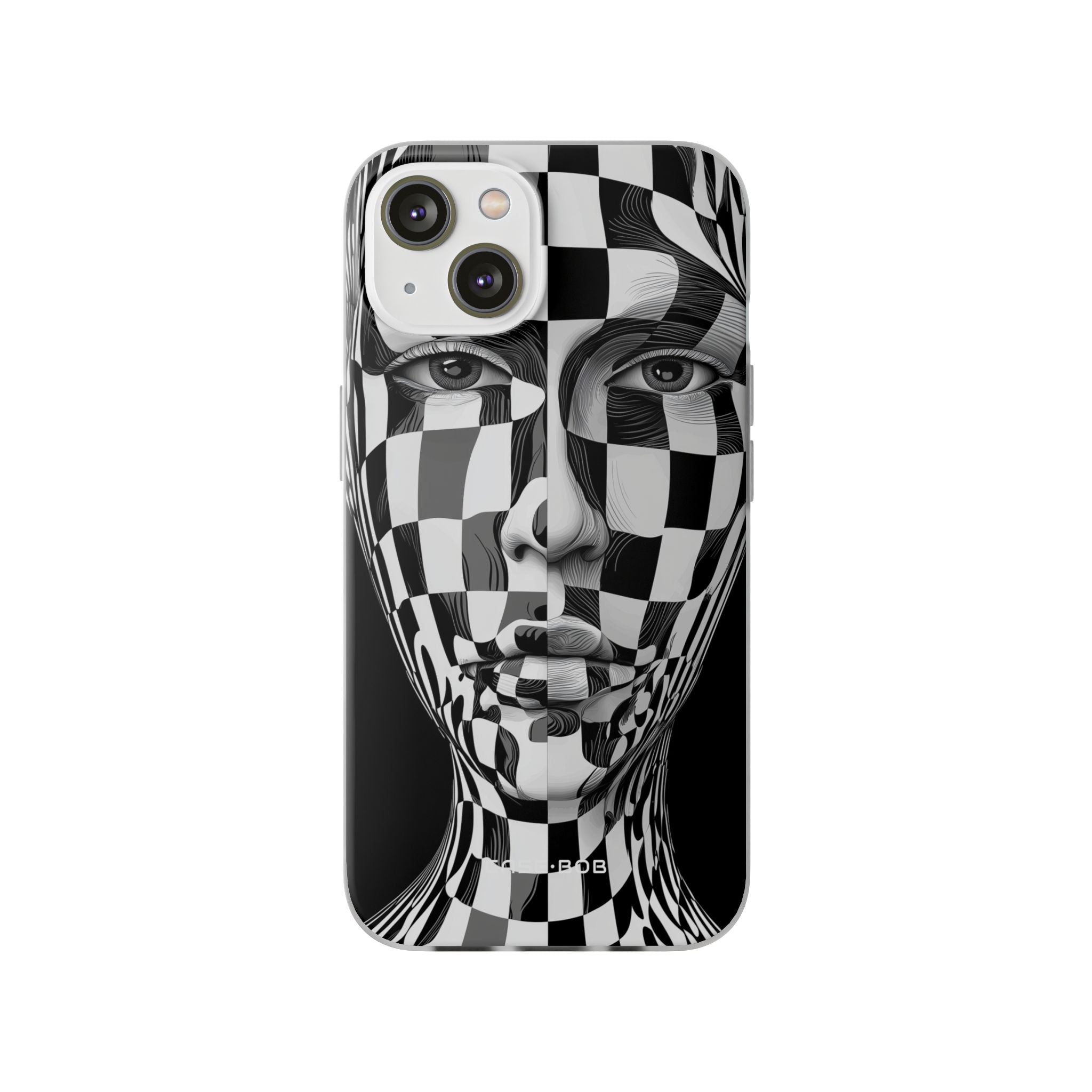 Checkered Face iPhone 14 Case - Soft