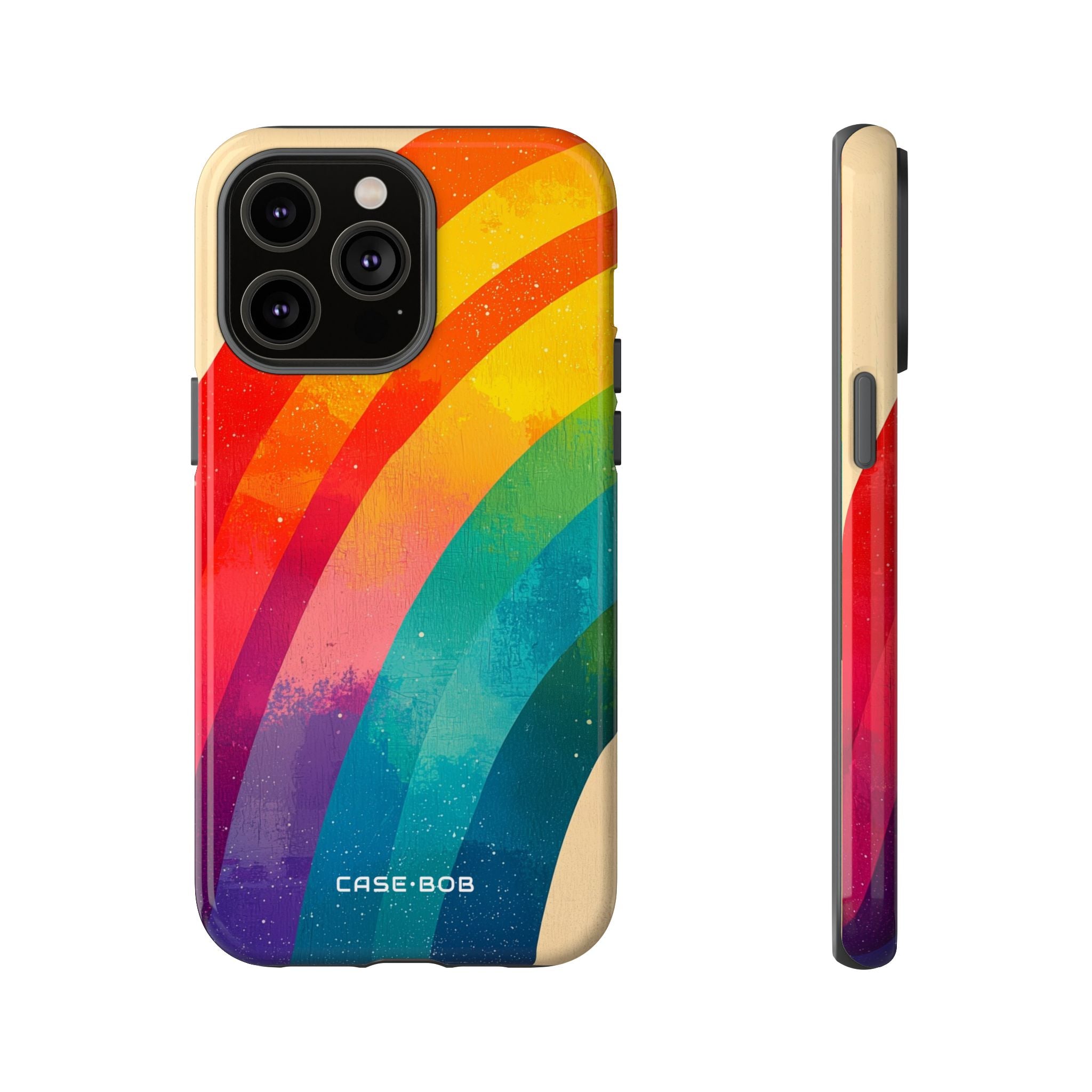 Textured Rainbow Arc iPhone 14 Pro Max Case - Tough