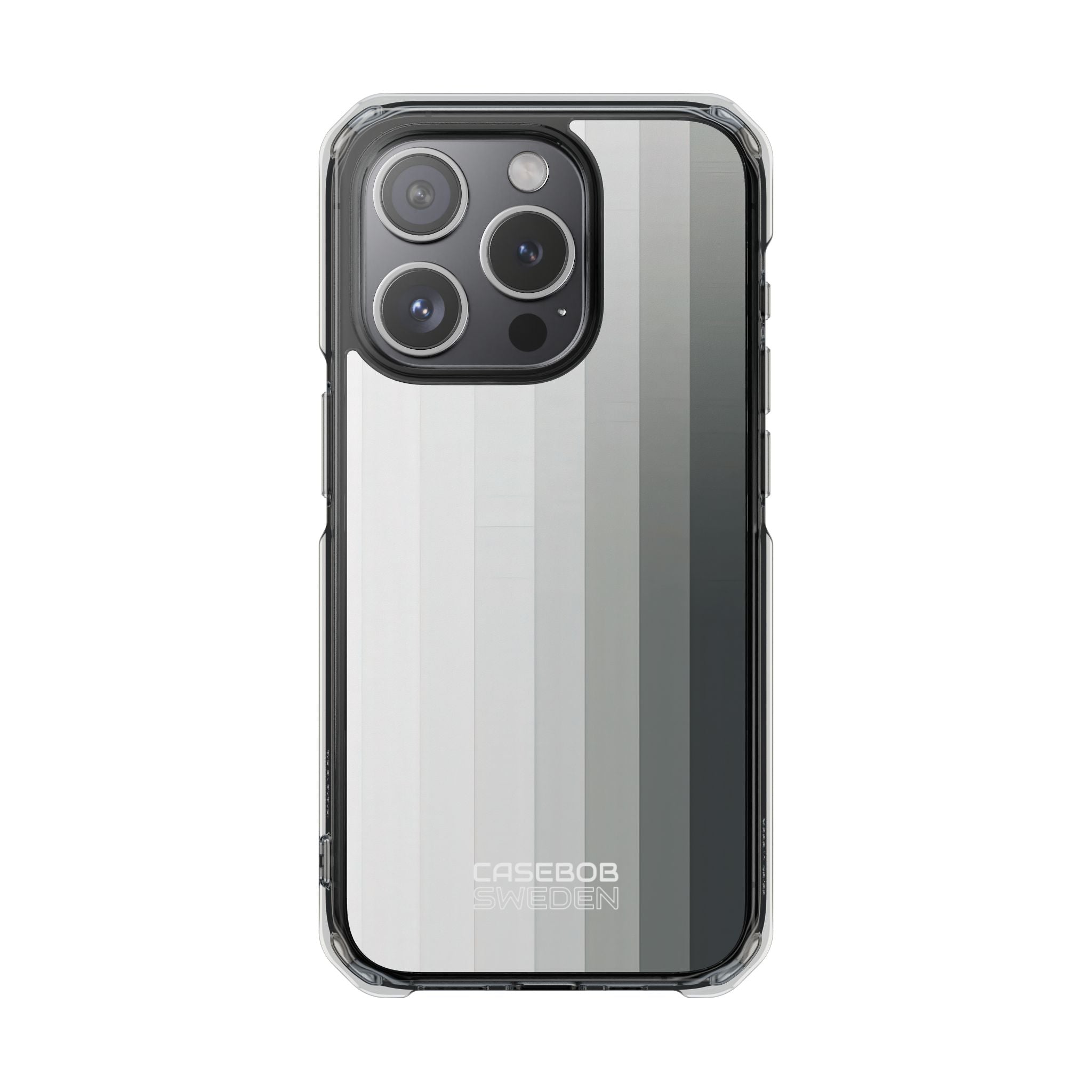 Silver Gradient Stripes iPhone 15 - Impact Clear+