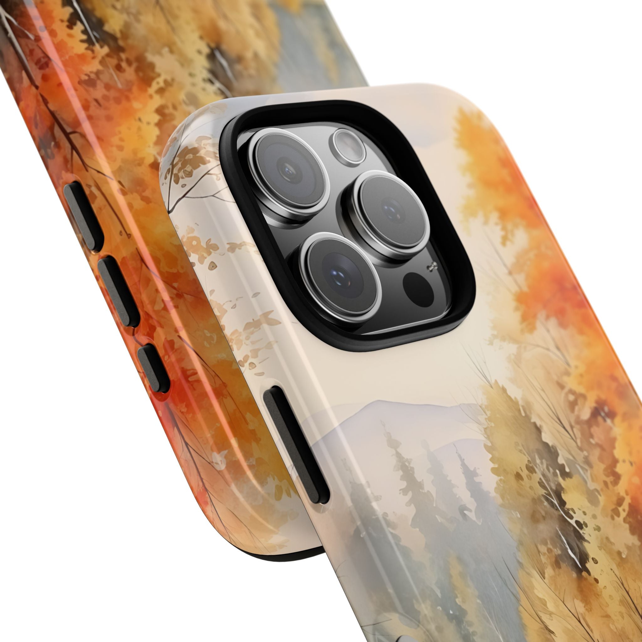 Golden Leaves Drift - iPhone Case