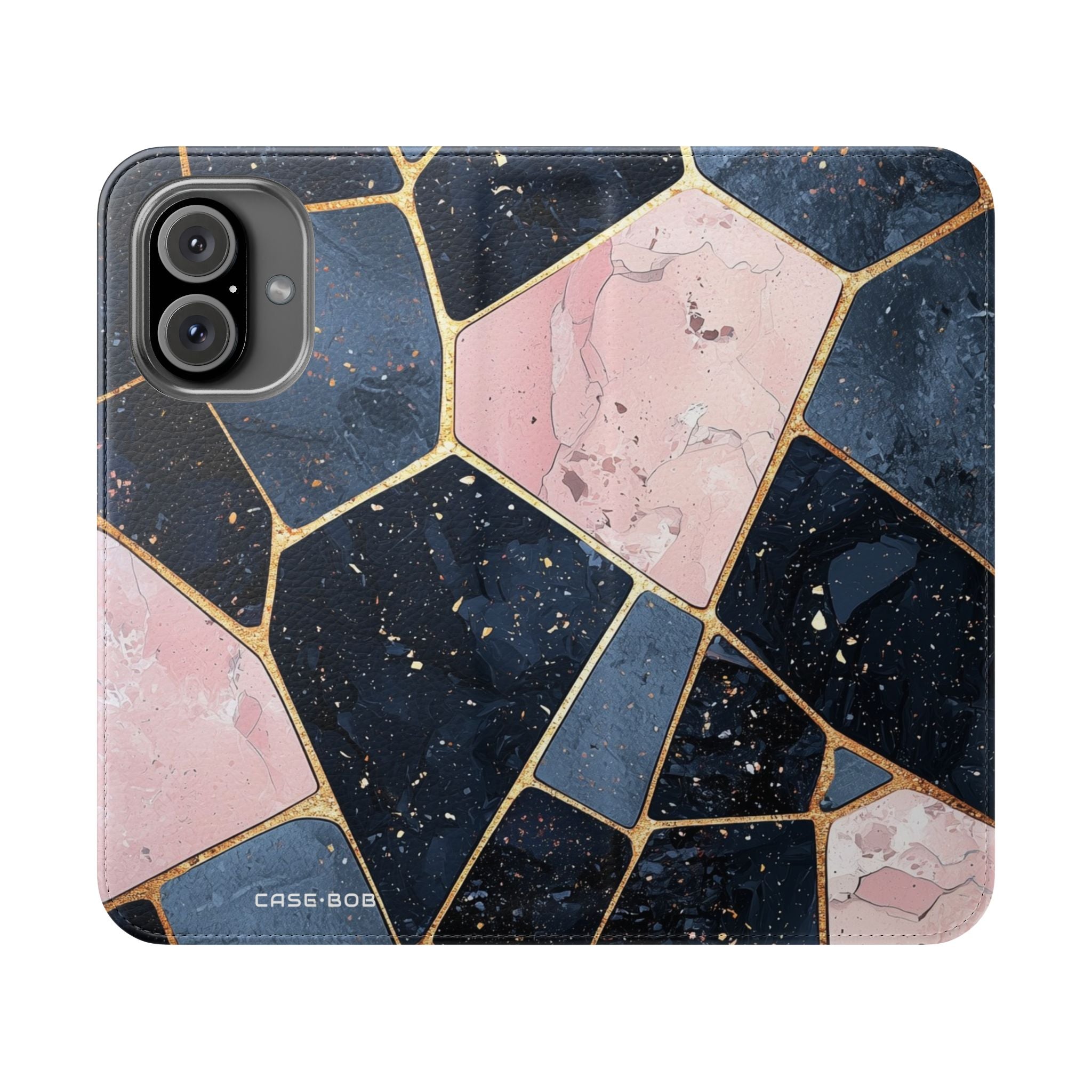 Golden Mosaic Navy - iPhone 16 Case - Wallet