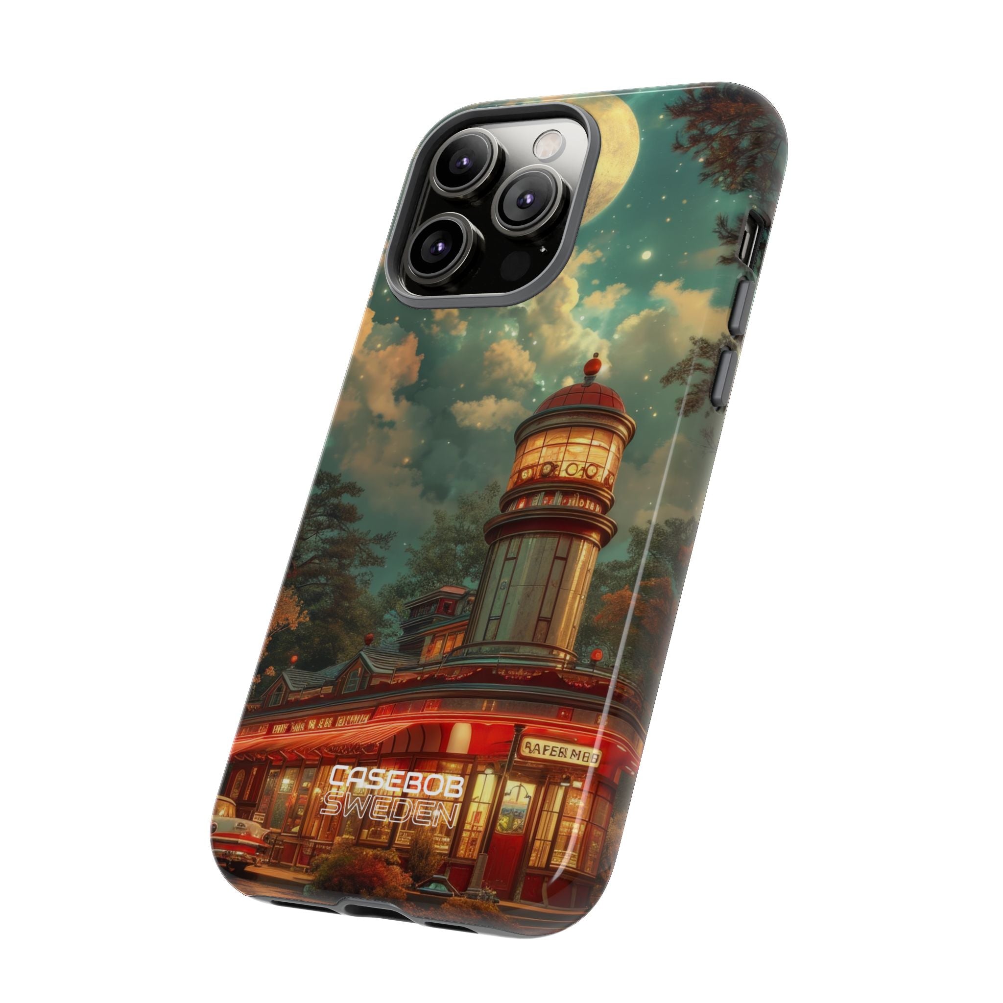 Retro Moonlight Cafe iPhone 14 - Resistente
