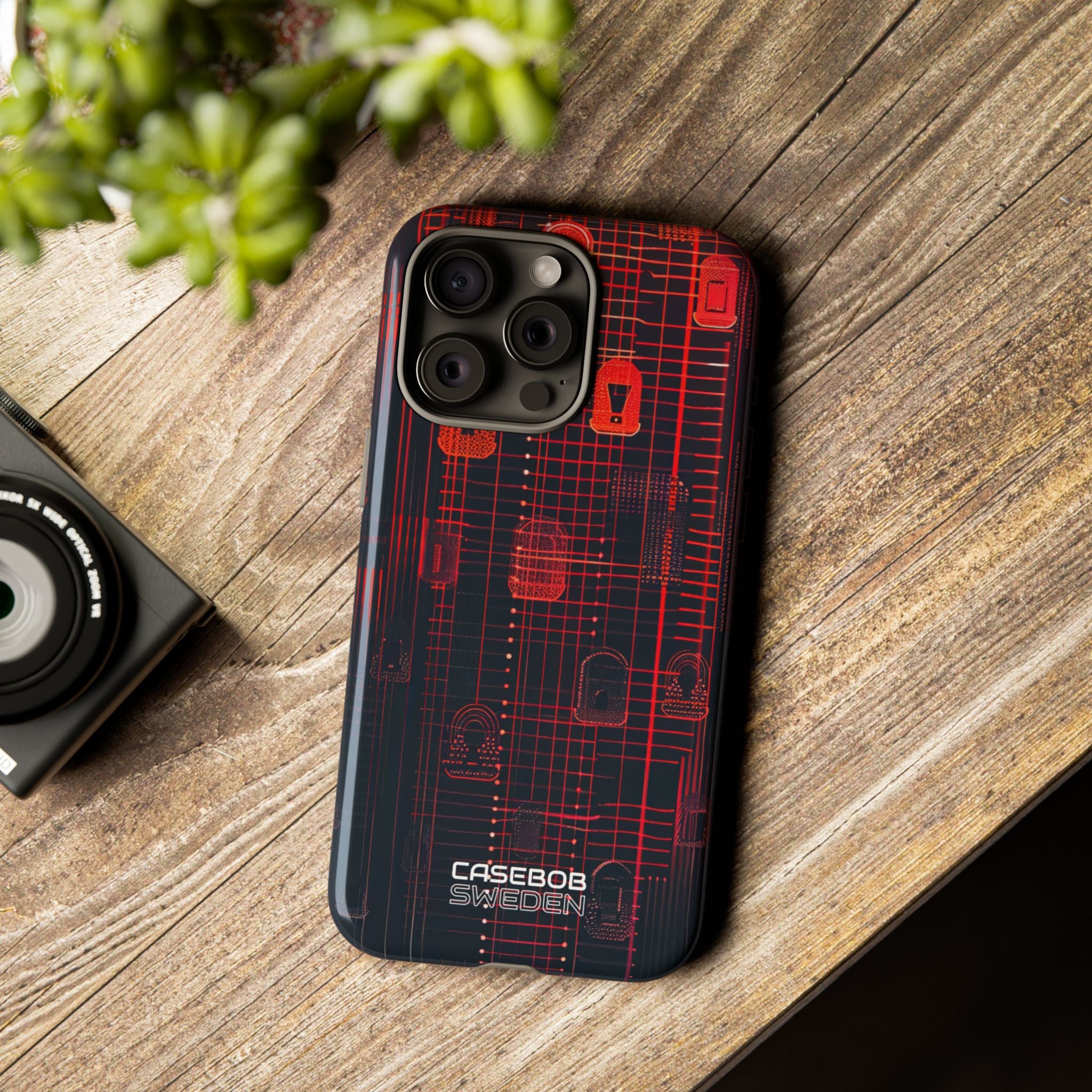 Cyber Locks Grid iPhone 15 - Tough