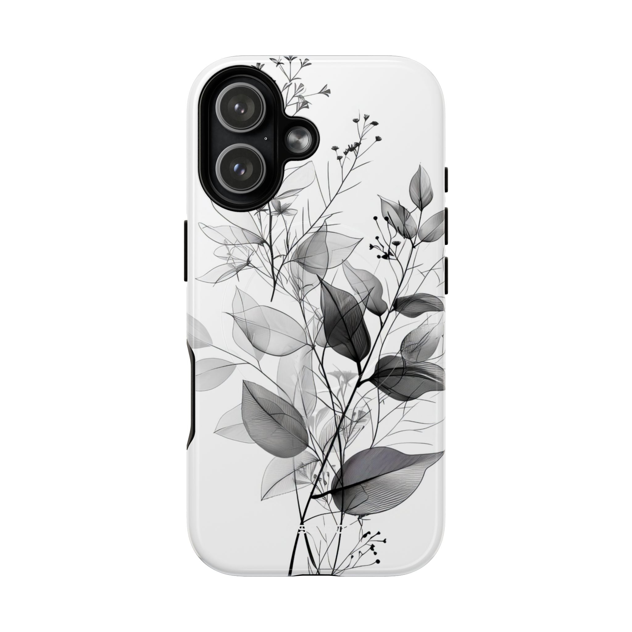 Veined Leaves Gray iPhone 17 Case - Tough+