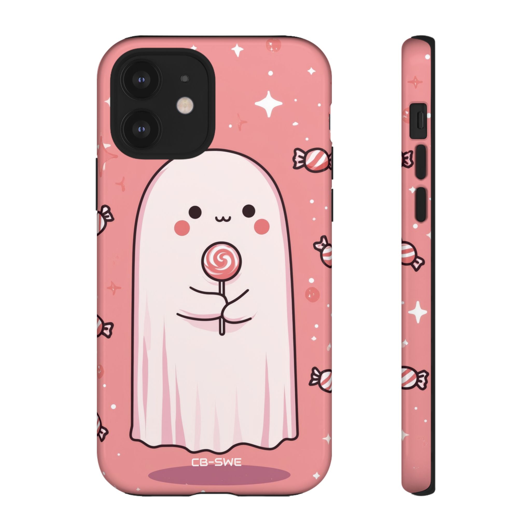 Cute Ghost Holds Candy - iPhone Case