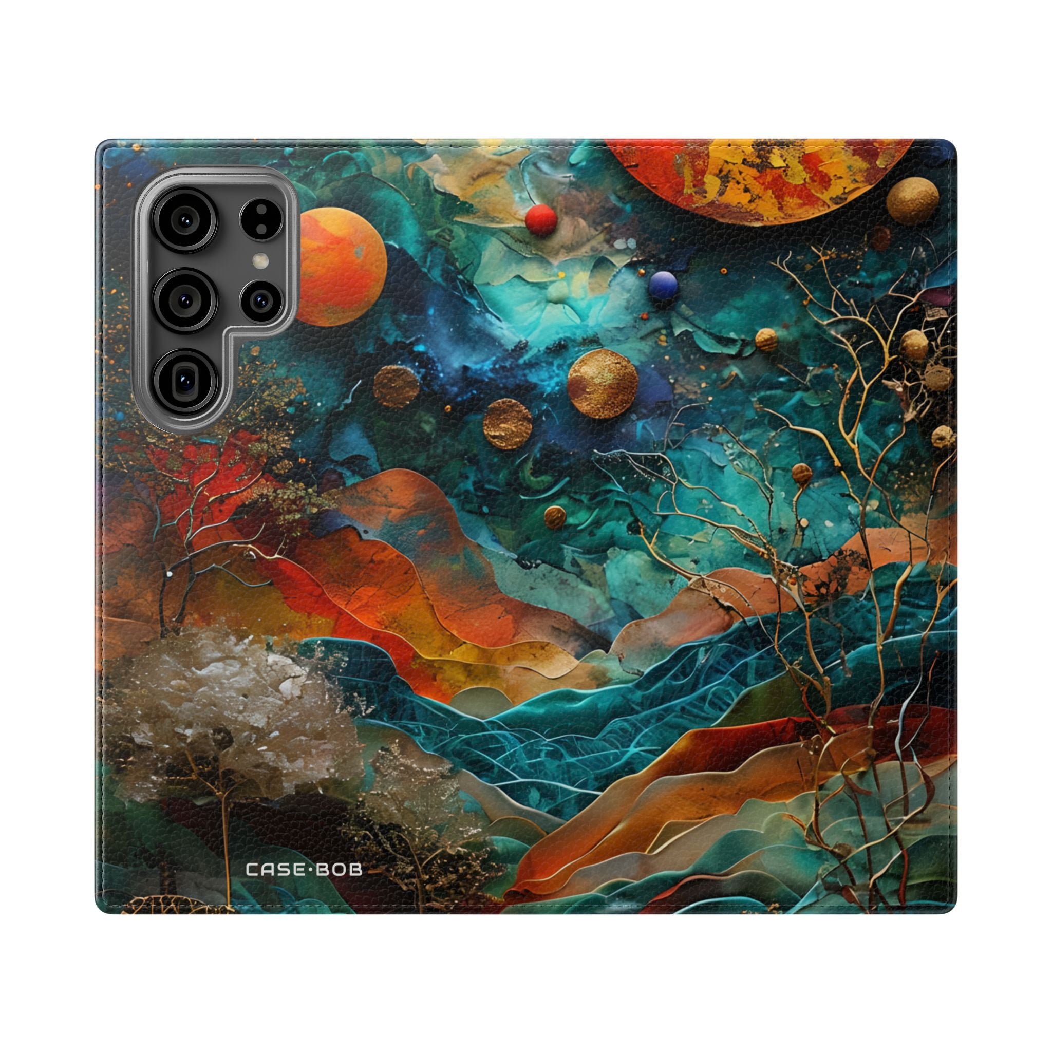 Solar Orbit Orange - Samsung S23 Ultra Case - Wallet