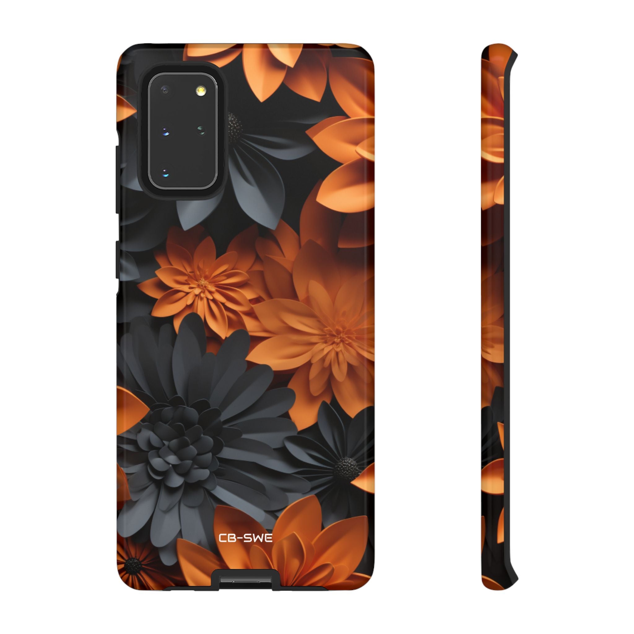 Graphical Orange Florals - Samsung Case