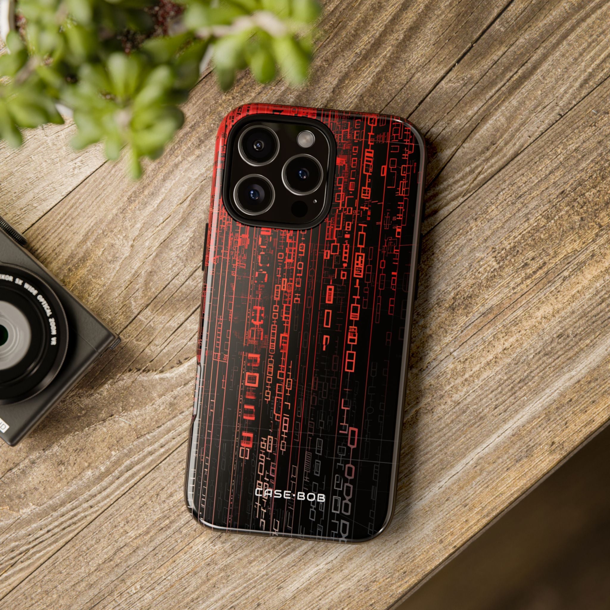 Crimson Glyphs iPhone 16 Pro Max Case - Tough