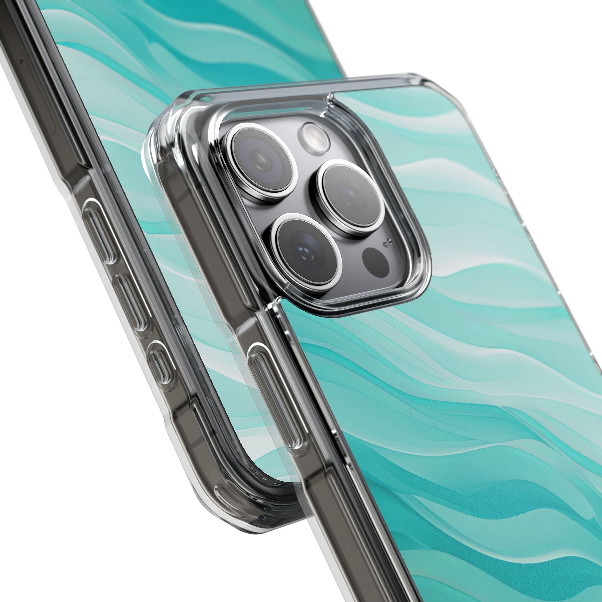 Soothing Aqua Waves iPhone 15 - Impact Clear+
