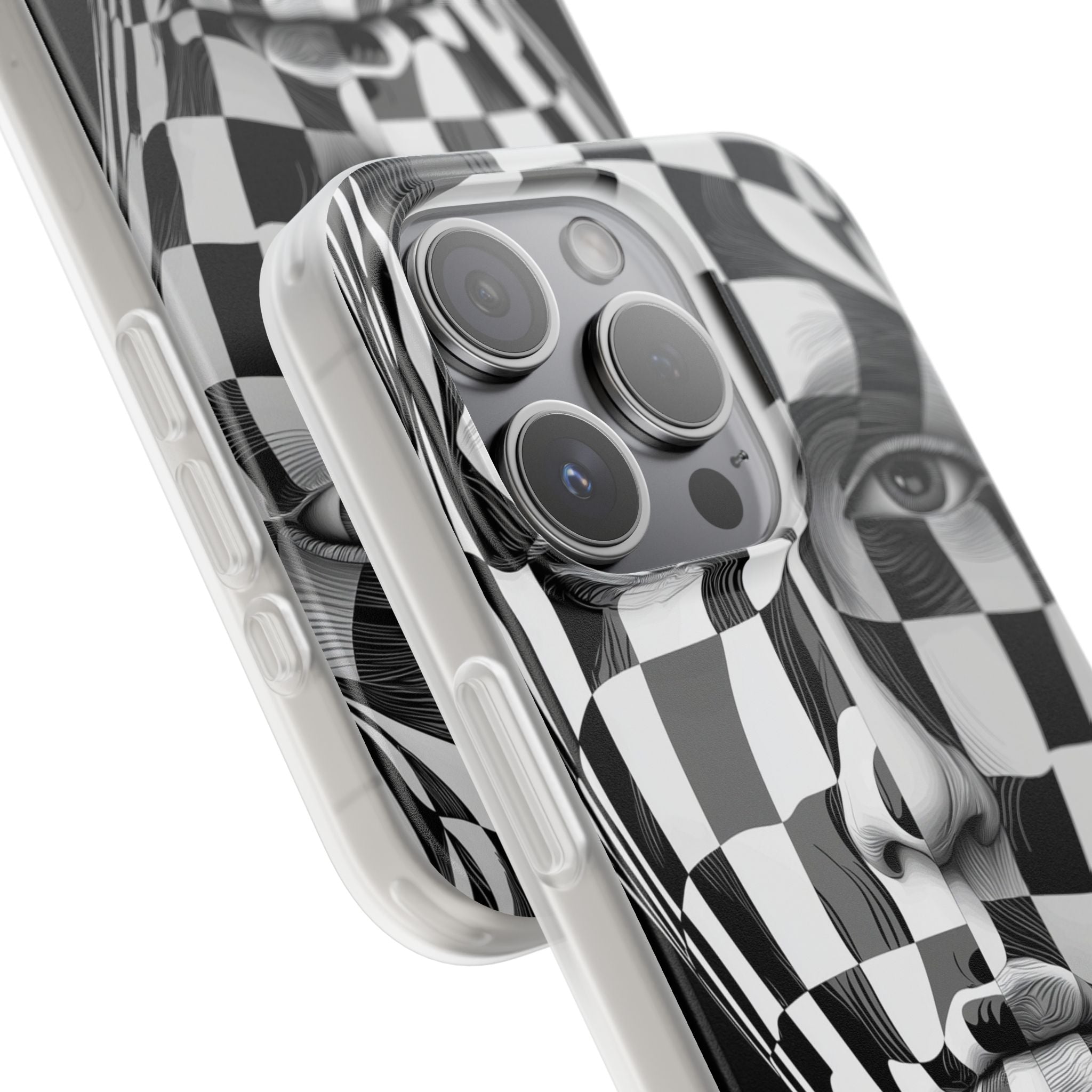 Checkered Face iPhone 15 Pro Case - Soft